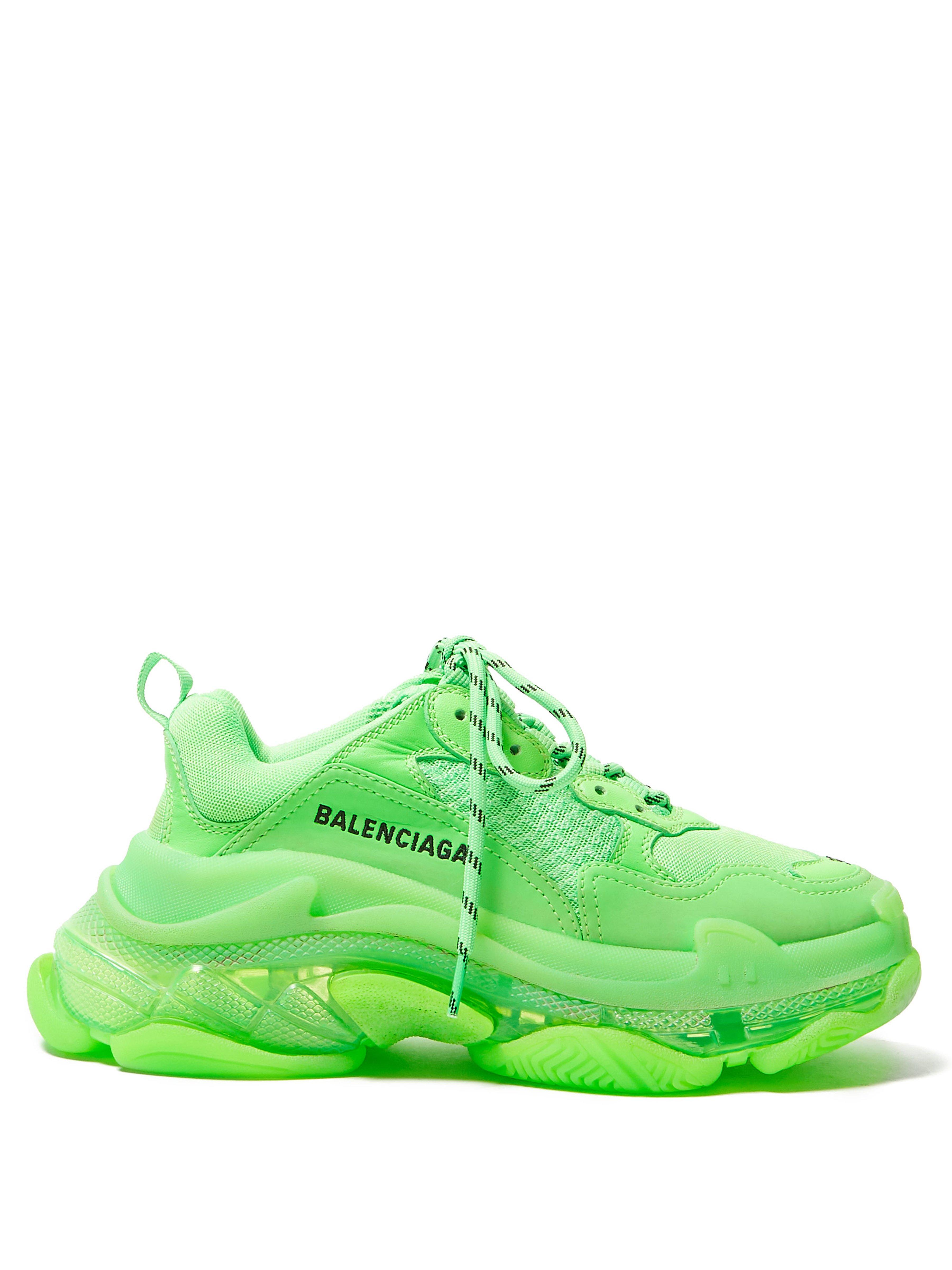 Balenciaga Triple S Clear Sole Trainers in Neon Green (Green) - Lyst