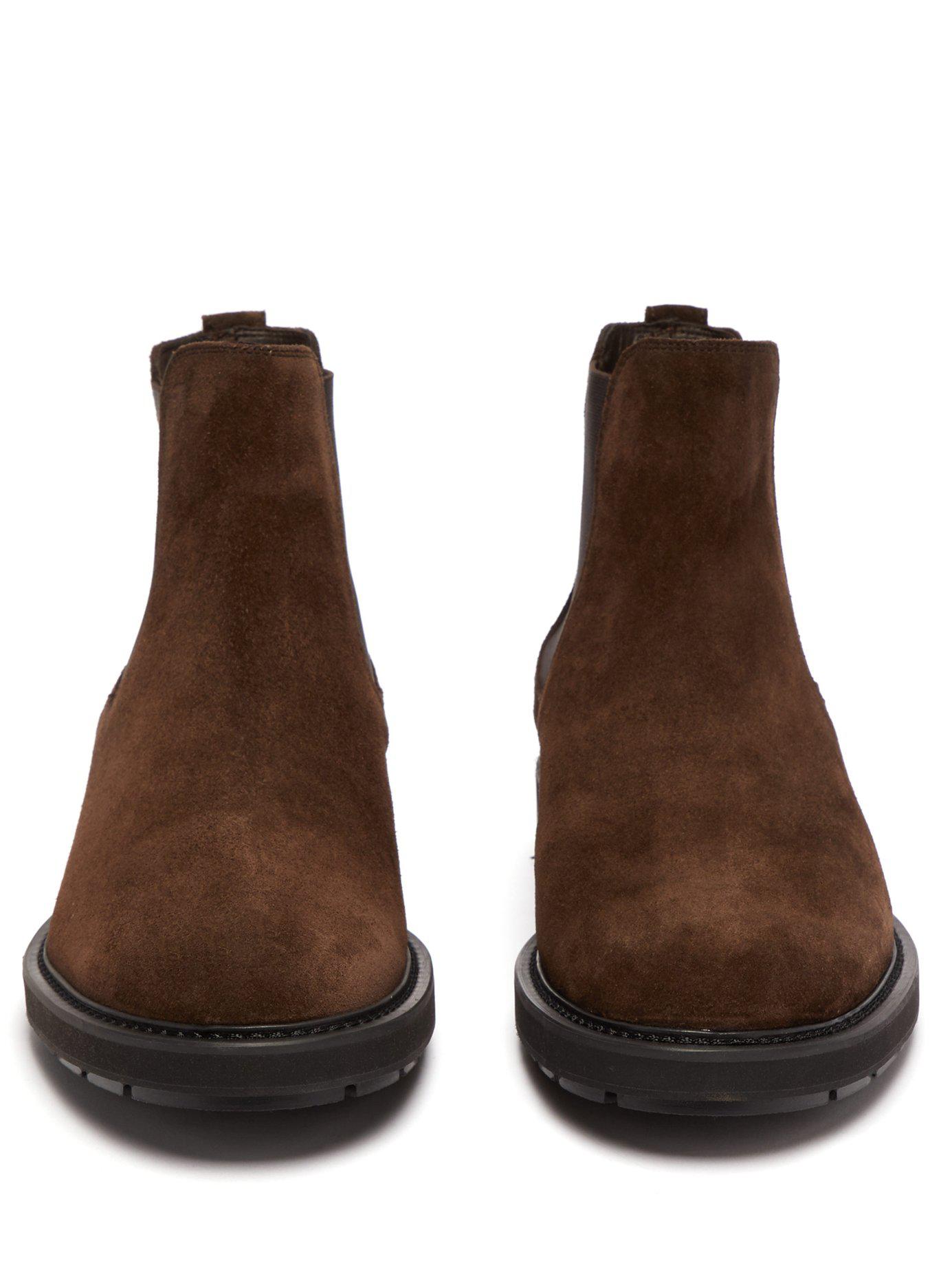 Tod's Suede Chelsea Boots in Brown for Men - Lyst
