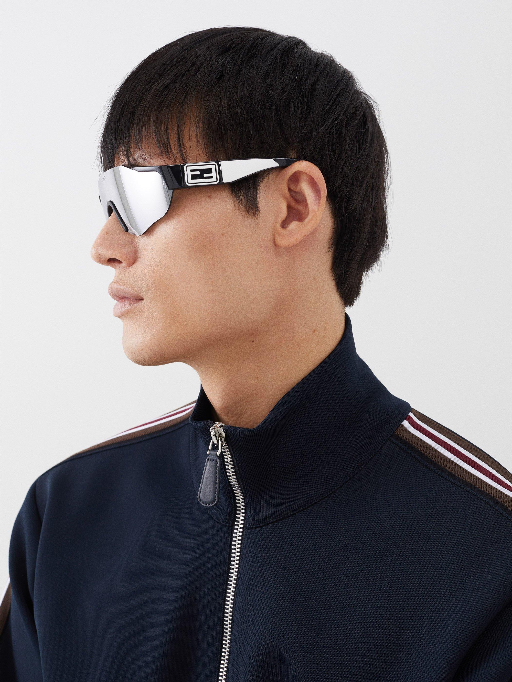 Fendi Sport Baguette Mask-frame Acetate Sunglasses for Men