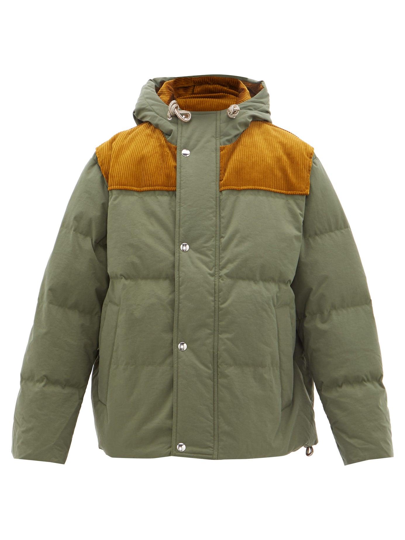 Acne Studios Orfeo Corduroy-panelled Down-filled Canvas Jacket in Khaki  (Green) for Men - Lyst