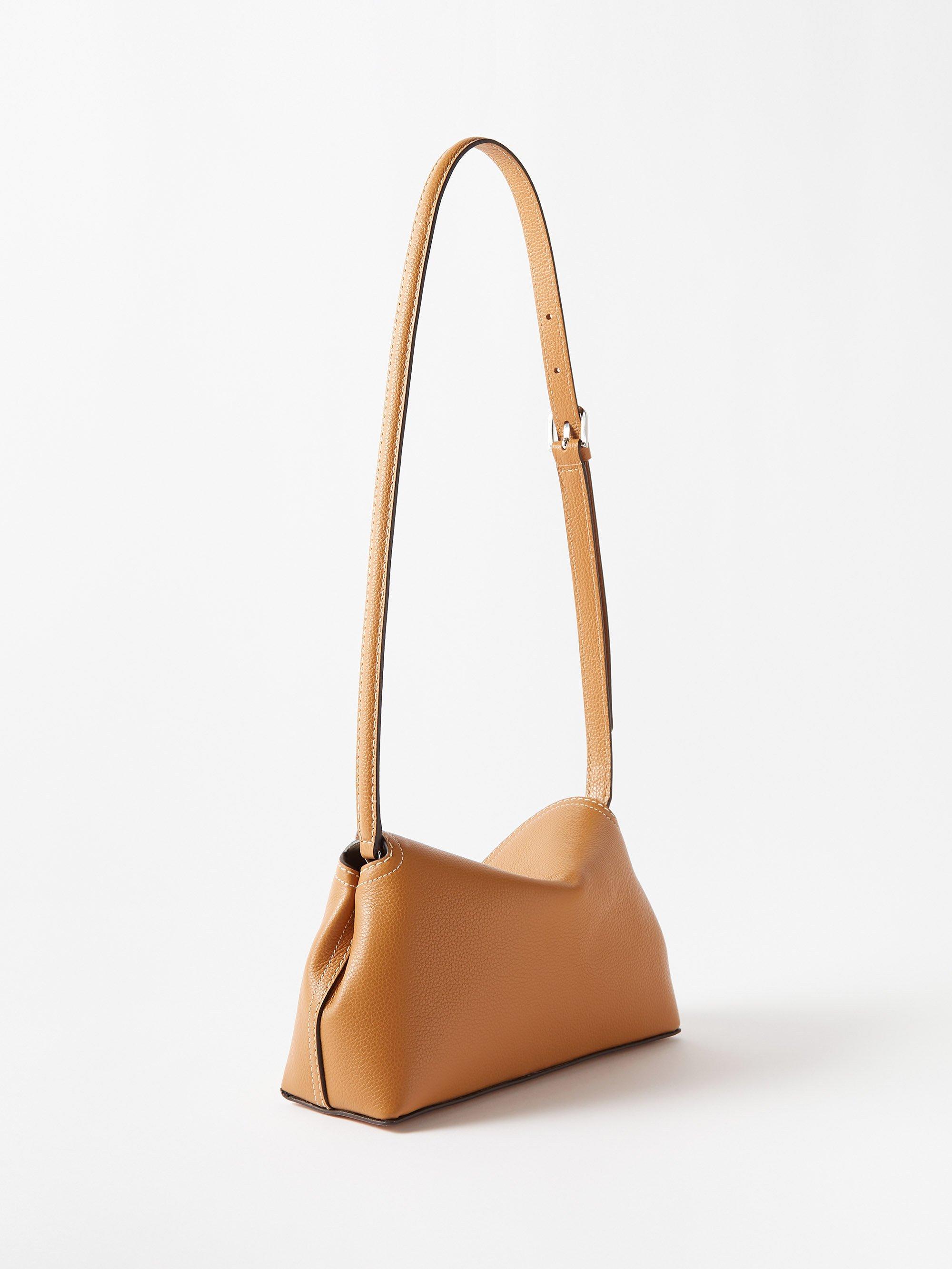 Tan T-Lock small grained-leather cross-body bag