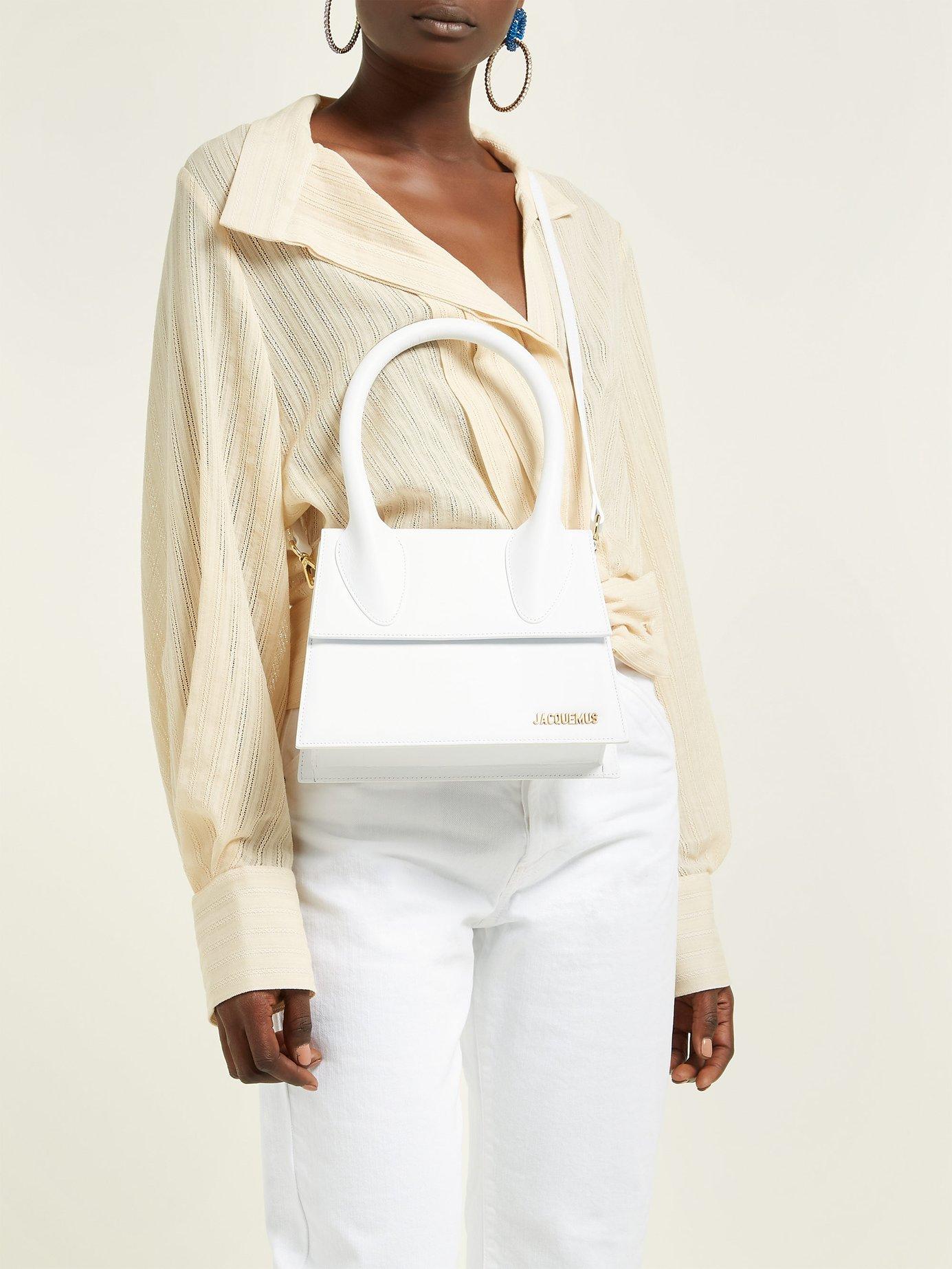 Jacquemus Leather Le Grand Chiquito Bag in White - Lyst