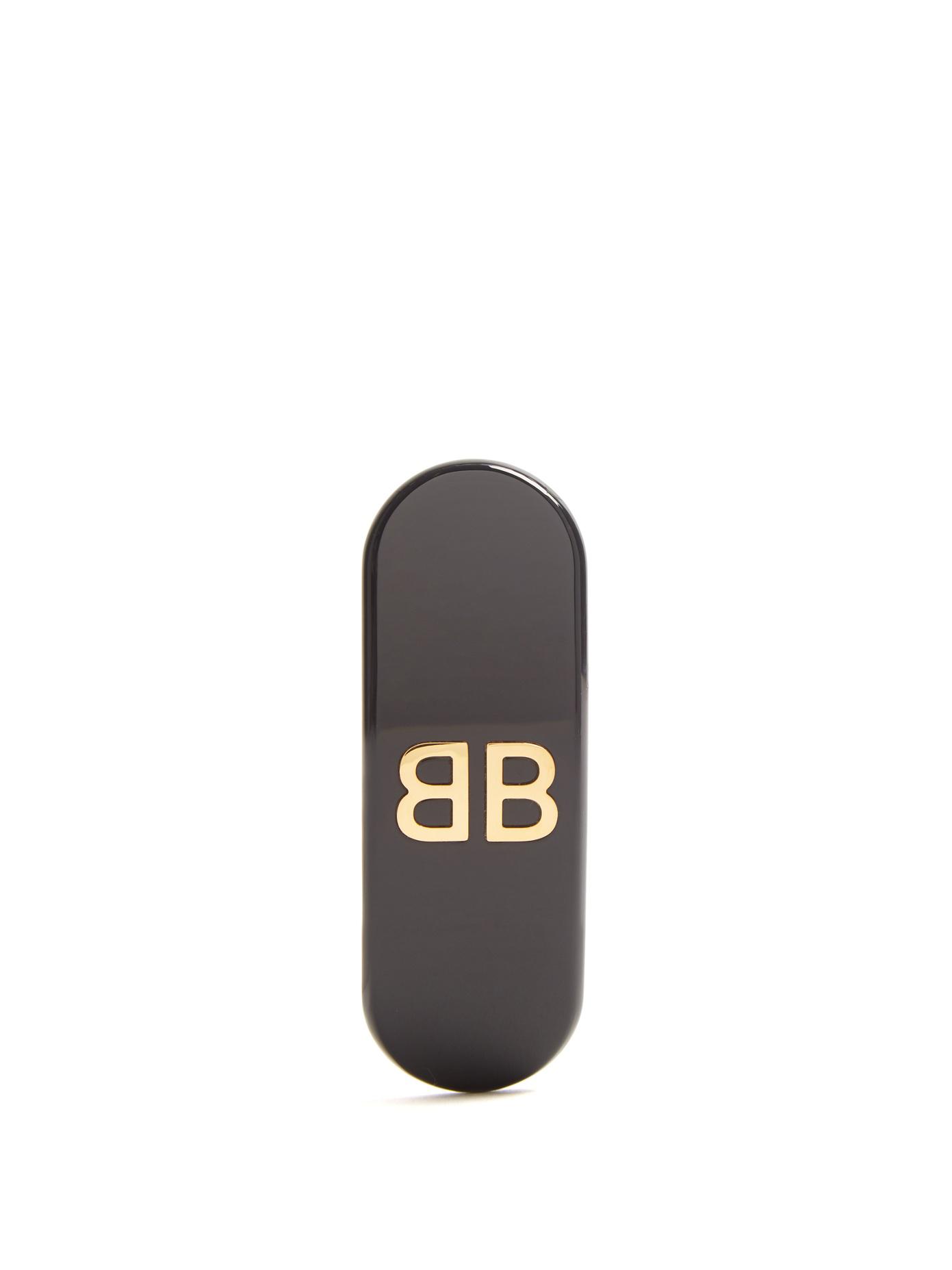Balenciaga Bb Clip-on Earring in Black | Lyst
