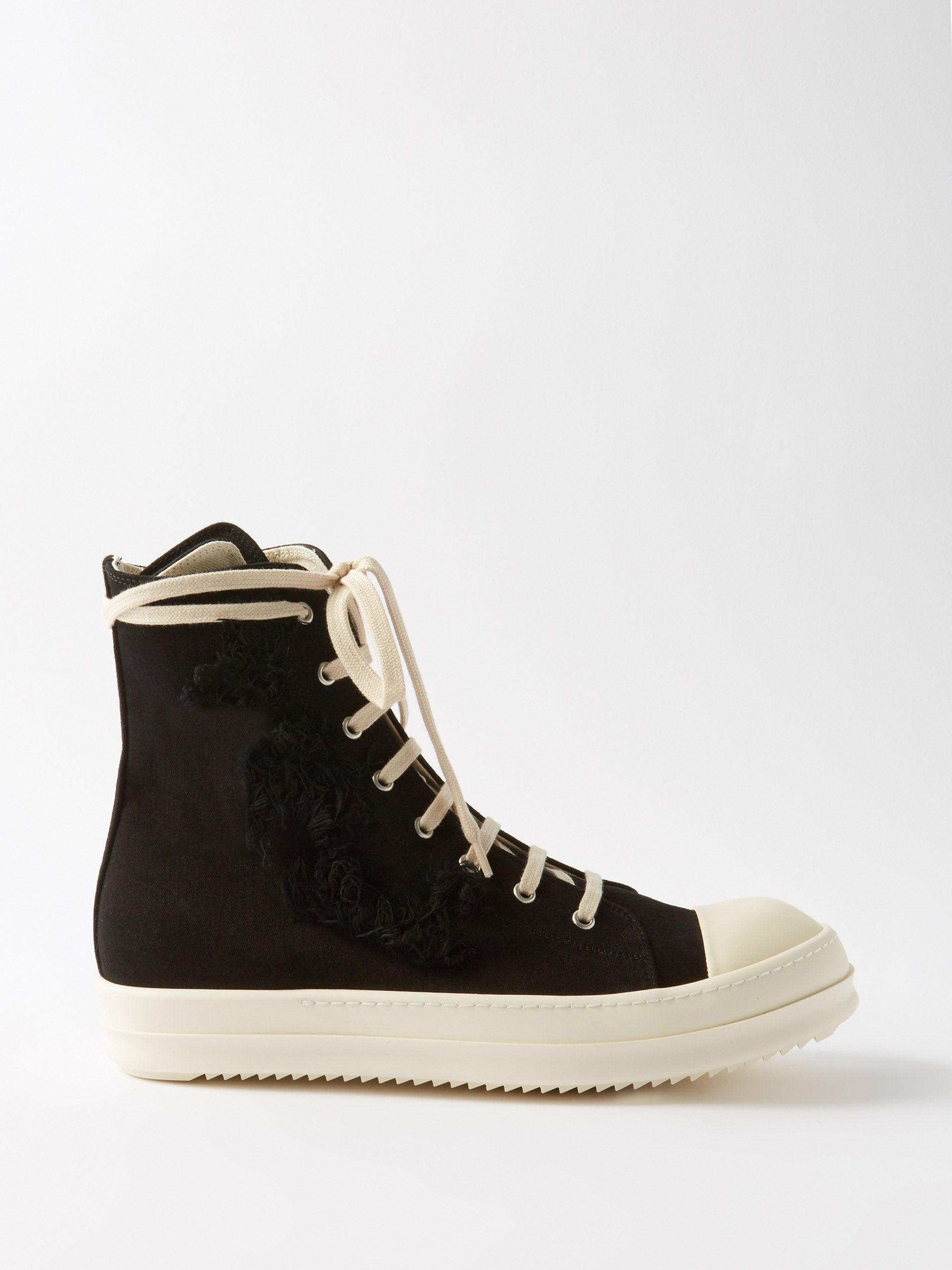 Rick Owens DRKSHDW Scarpe Distressed Twill High-top Trainers in Black for  Men | Lyst