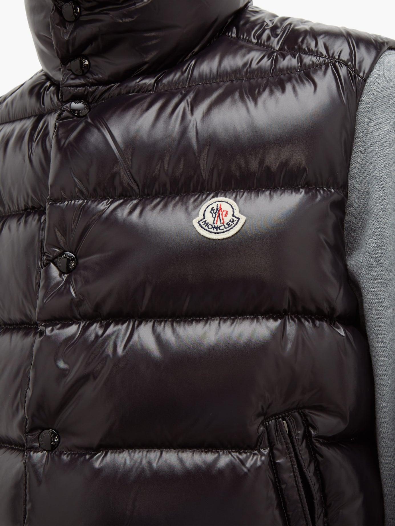 Moncler Synthetic Tib Black Quilted Shell Gilet for Men - Lyst