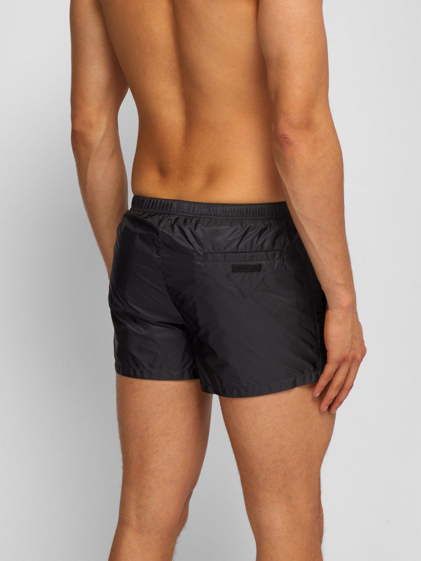 Prada Synthetic Elasticated Waist Nylon Swim Shorts in Dark Grey (Gray ...