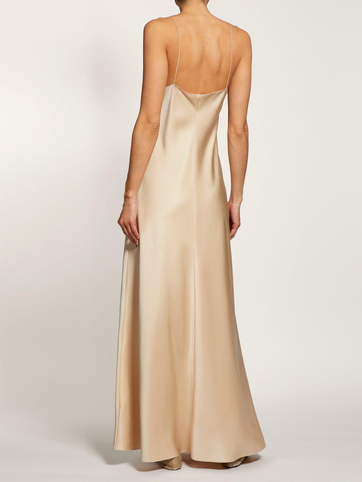 The Row Guinevere Satin Slip Dress in Nude (Natural) | Lyst
