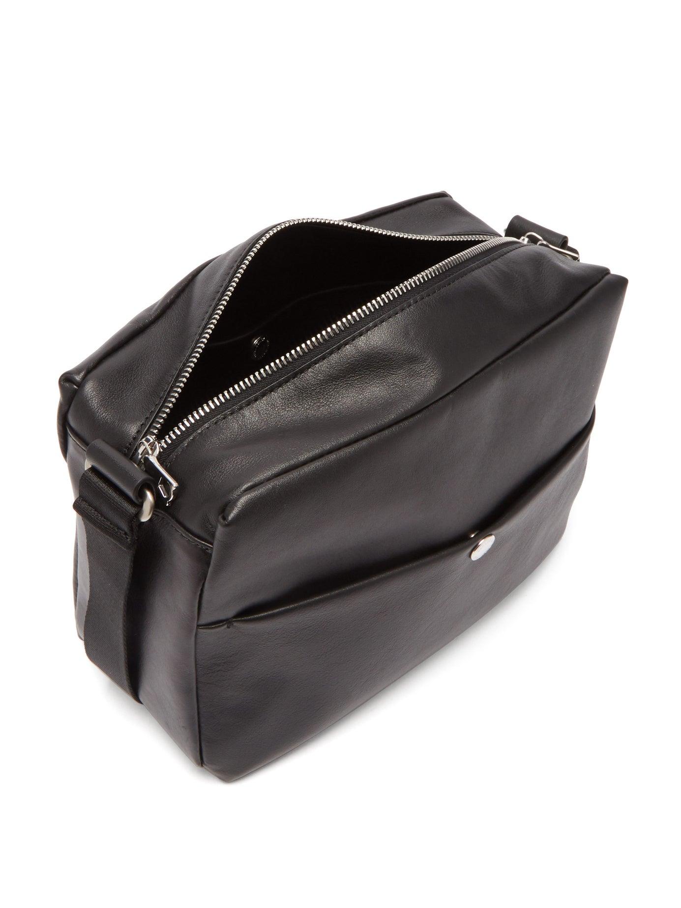 black leather crossbody men's bag