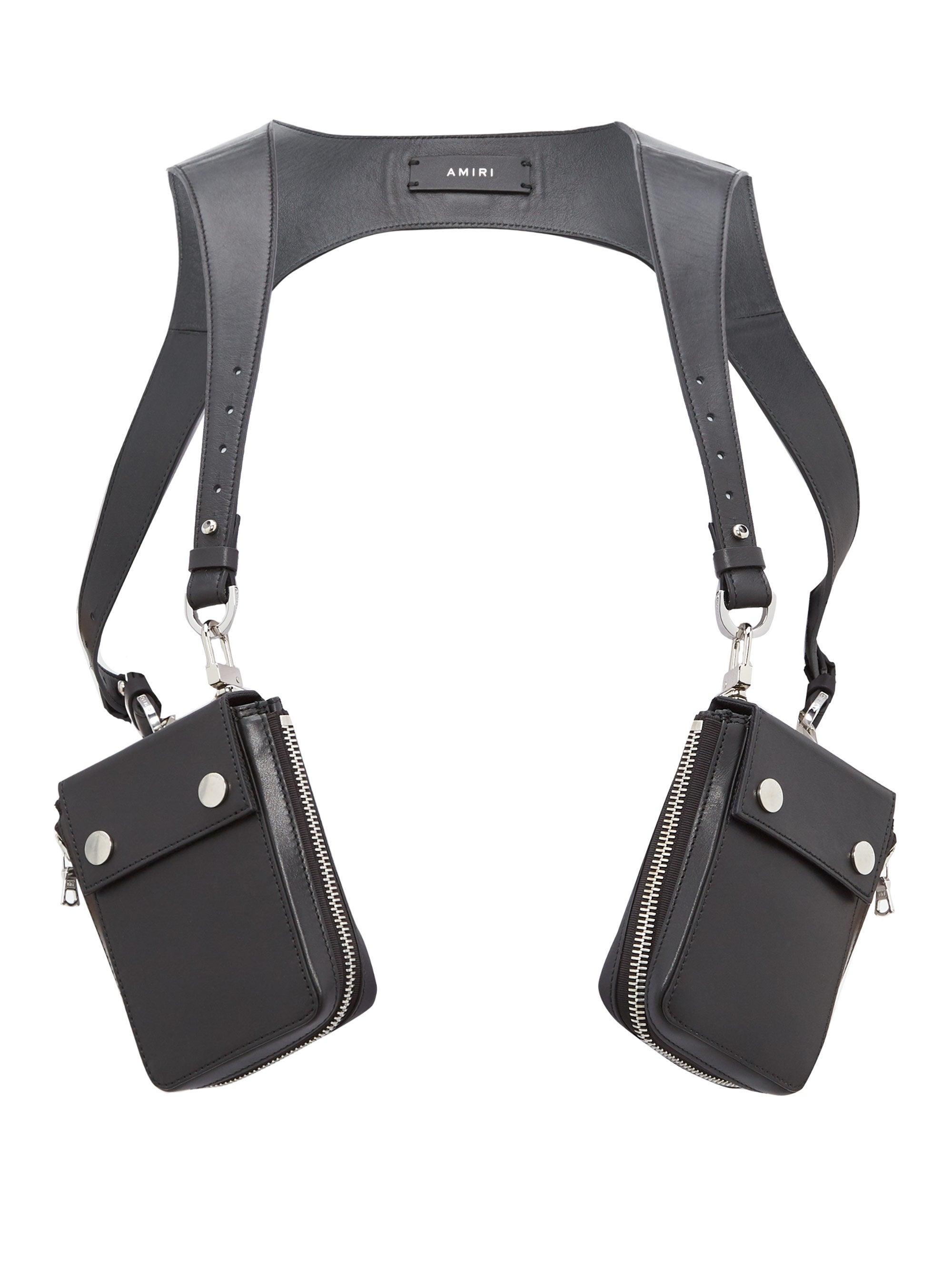 Amiri Leather Harness Bag in Black for Men