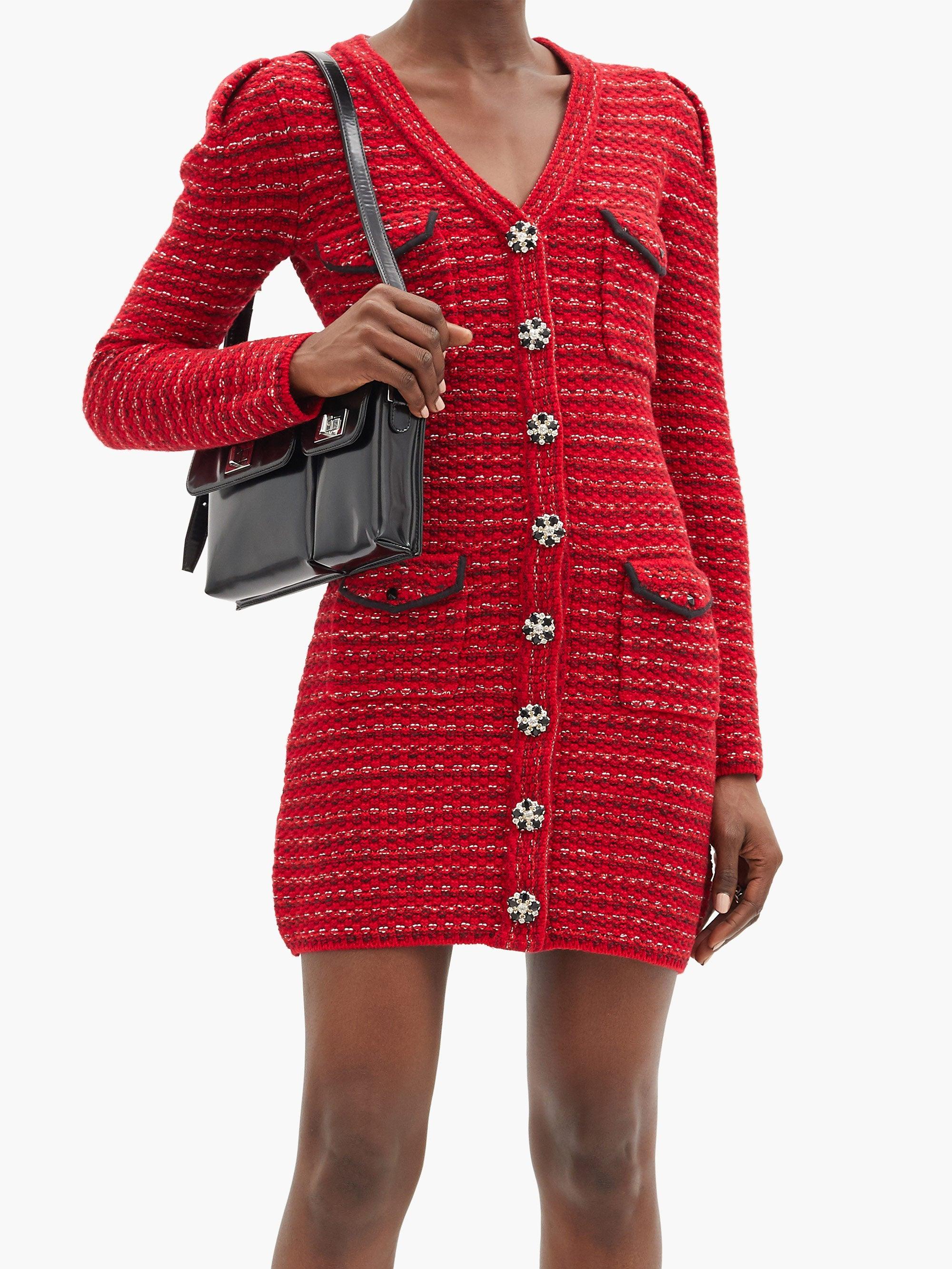 tweed red dress Big sale - OFF 75%