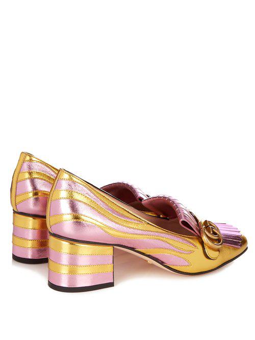 gucci marmont shoes gold