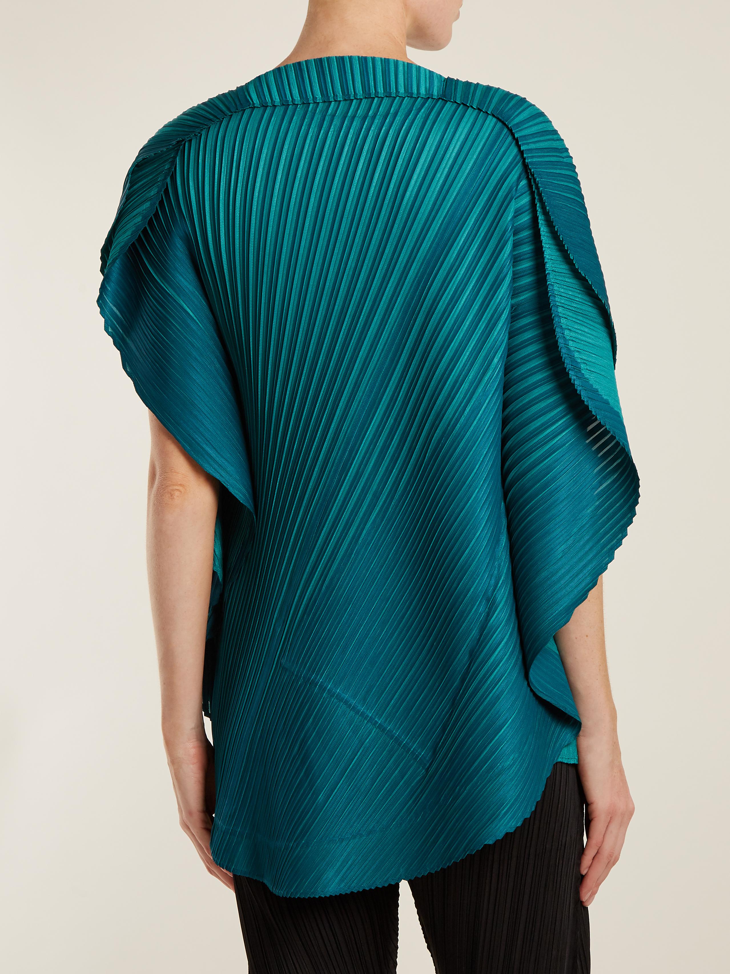 Pleats Please Issey Miyake Synthetic Alt Leaves Pleated Asymmetric Top ...