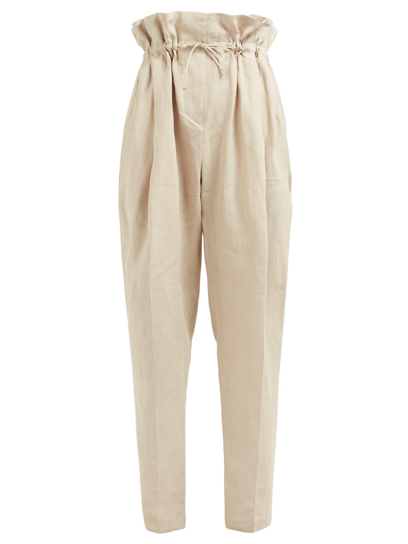 paperbag beige trousers