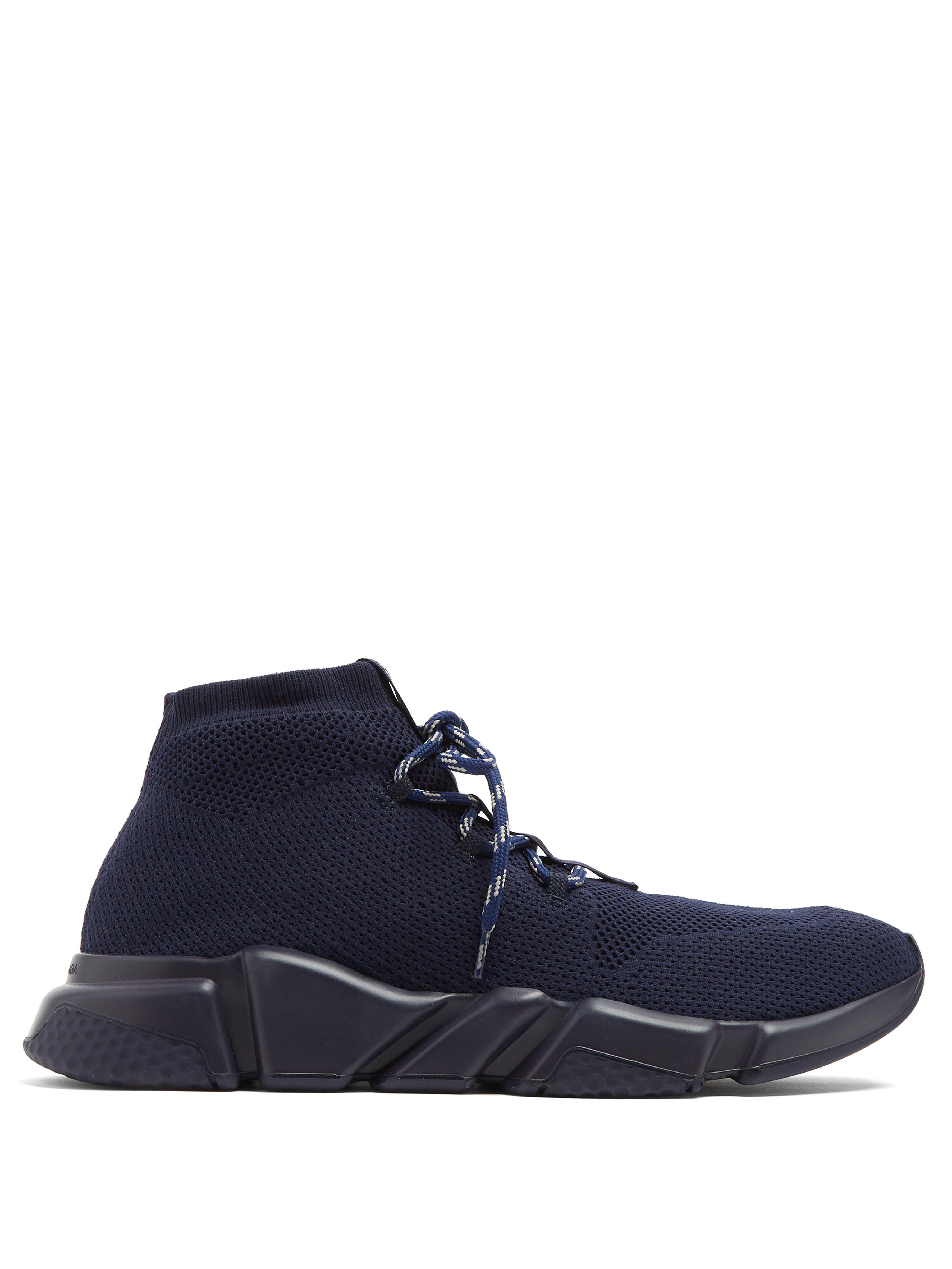 Baskets effet chaussette à lacets Speed Balenciaga pour homme en coloris  Bleu | Lyst