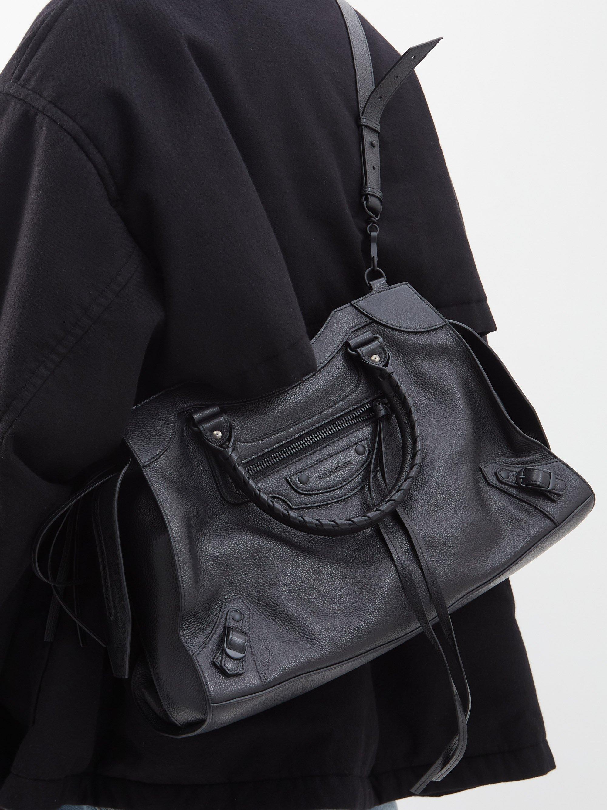 Balenciaga Classic City Medium Grained-leather Bag in Black for Men | Lyst