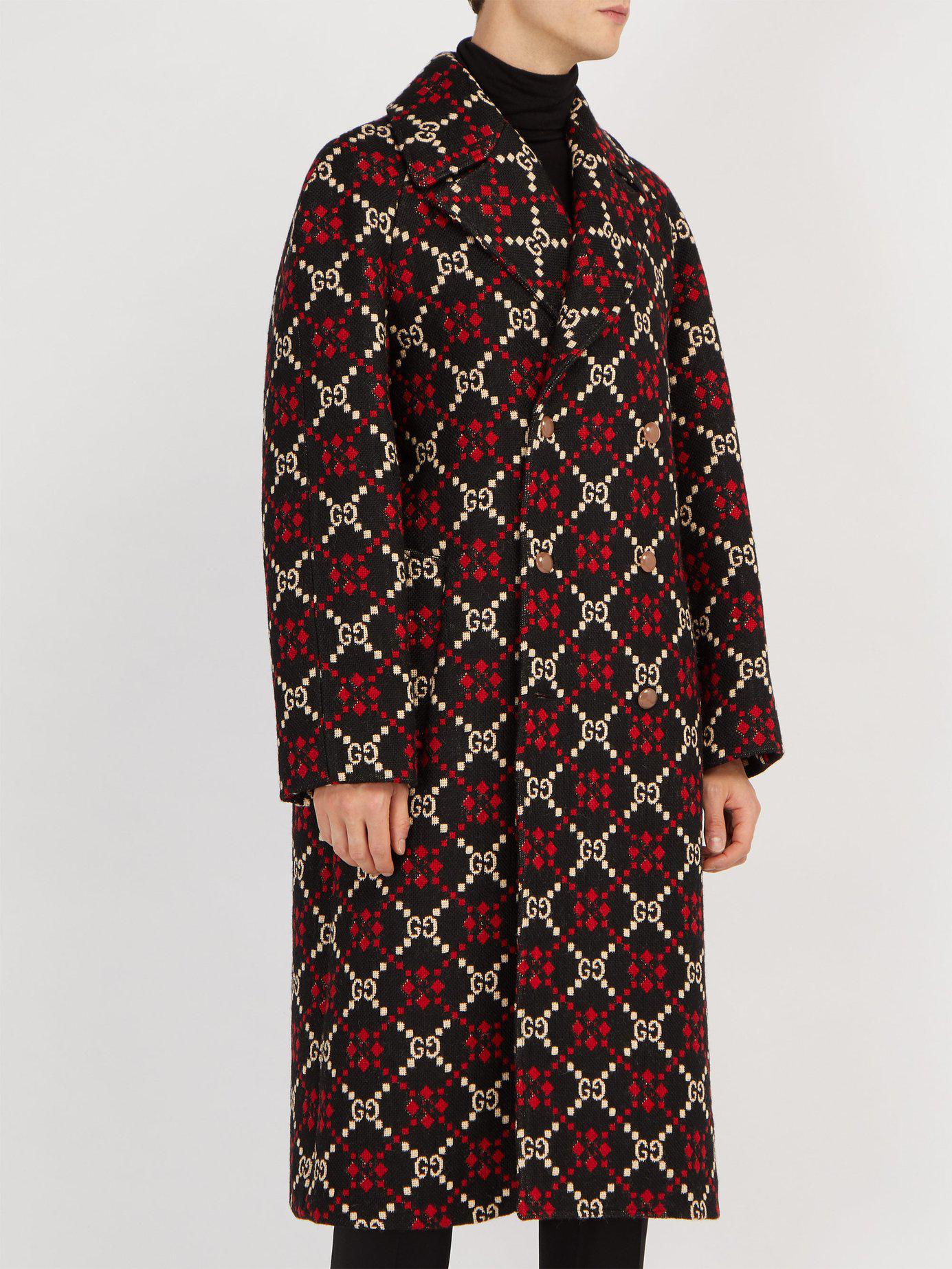 gucci gg diamond wool coat