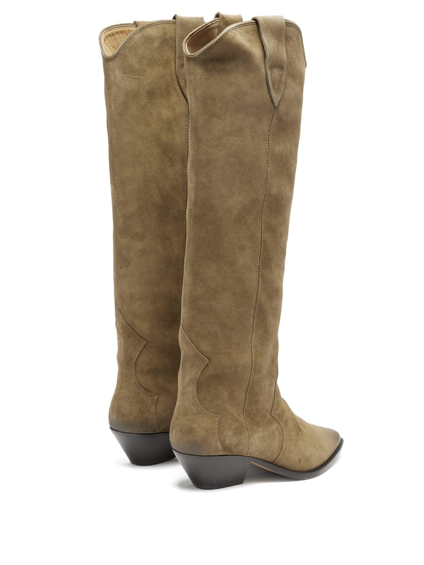 isabel marant denvee suede knee boots