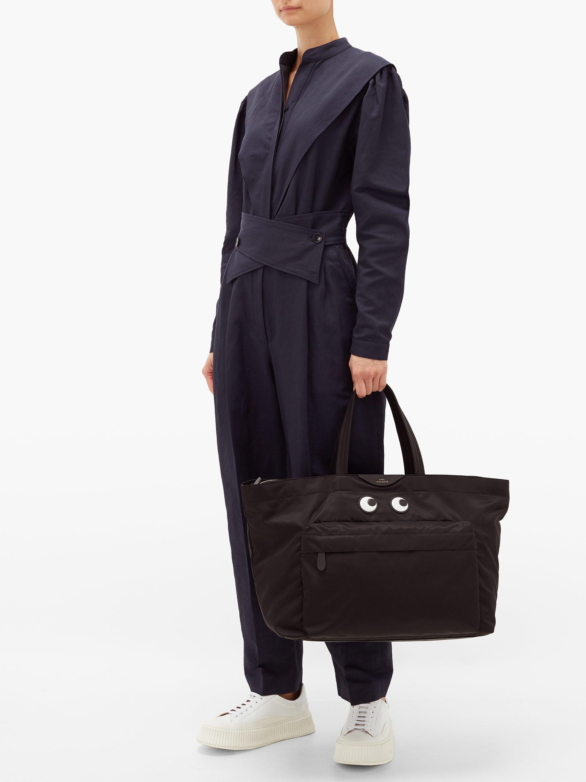 Anya Hindmarch Leather Eyes Large Tote Bag in Black Lyst