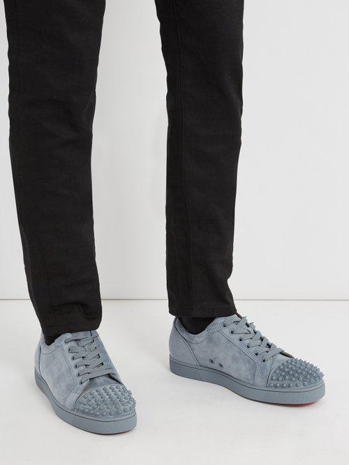 Christian Louboutin Suede Louis Spike-embellished Low-top Trainers Grey (Gray) for - Lyst