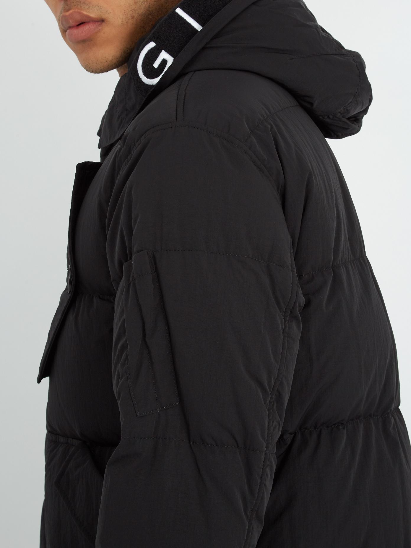 Givenchy Fleece Hooded Down-padded Jacket in Black for Men | Lyst