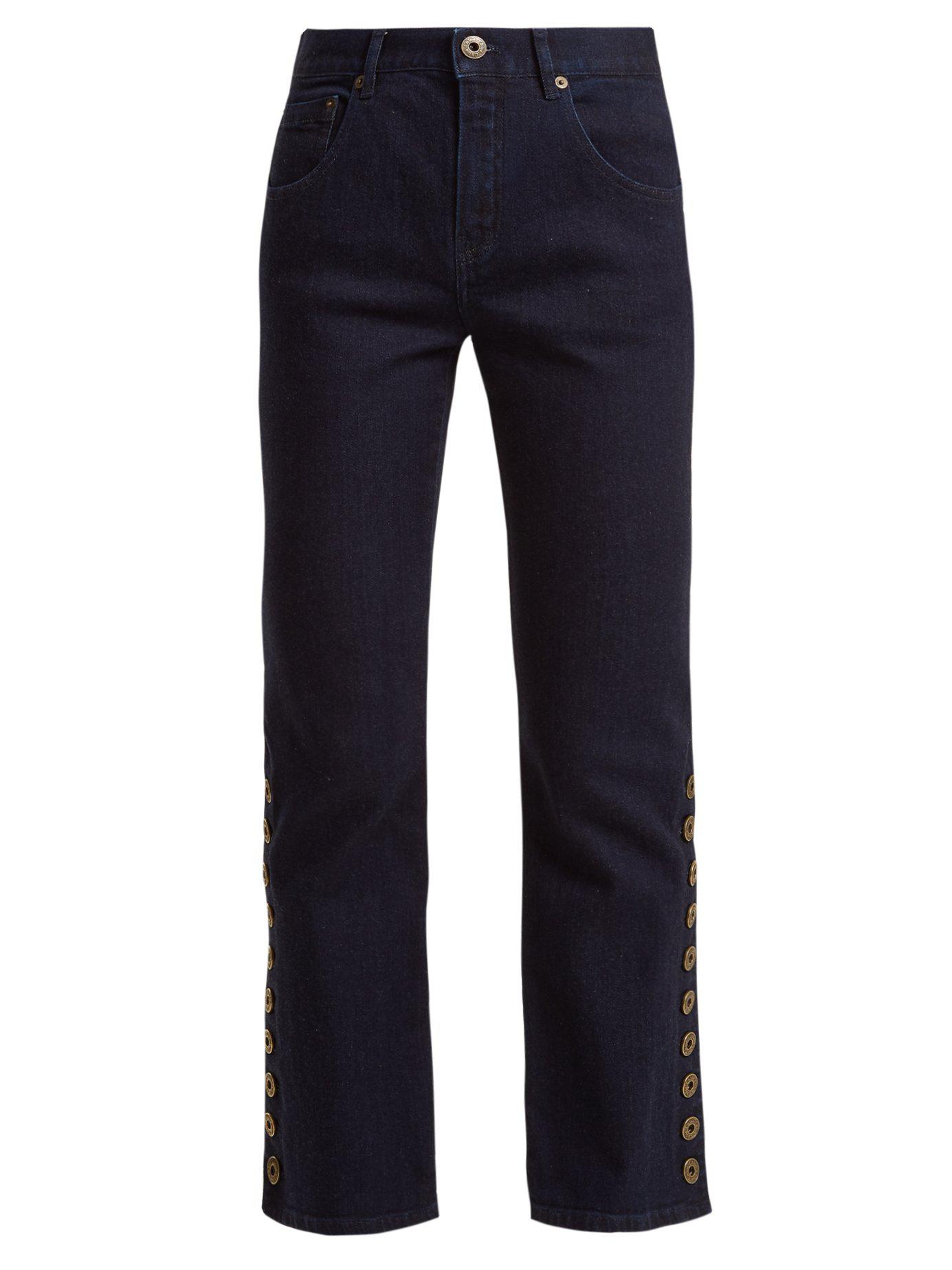 Chloé Mid-rise Kick-flare Cropped Jeans in Blue - Lyst