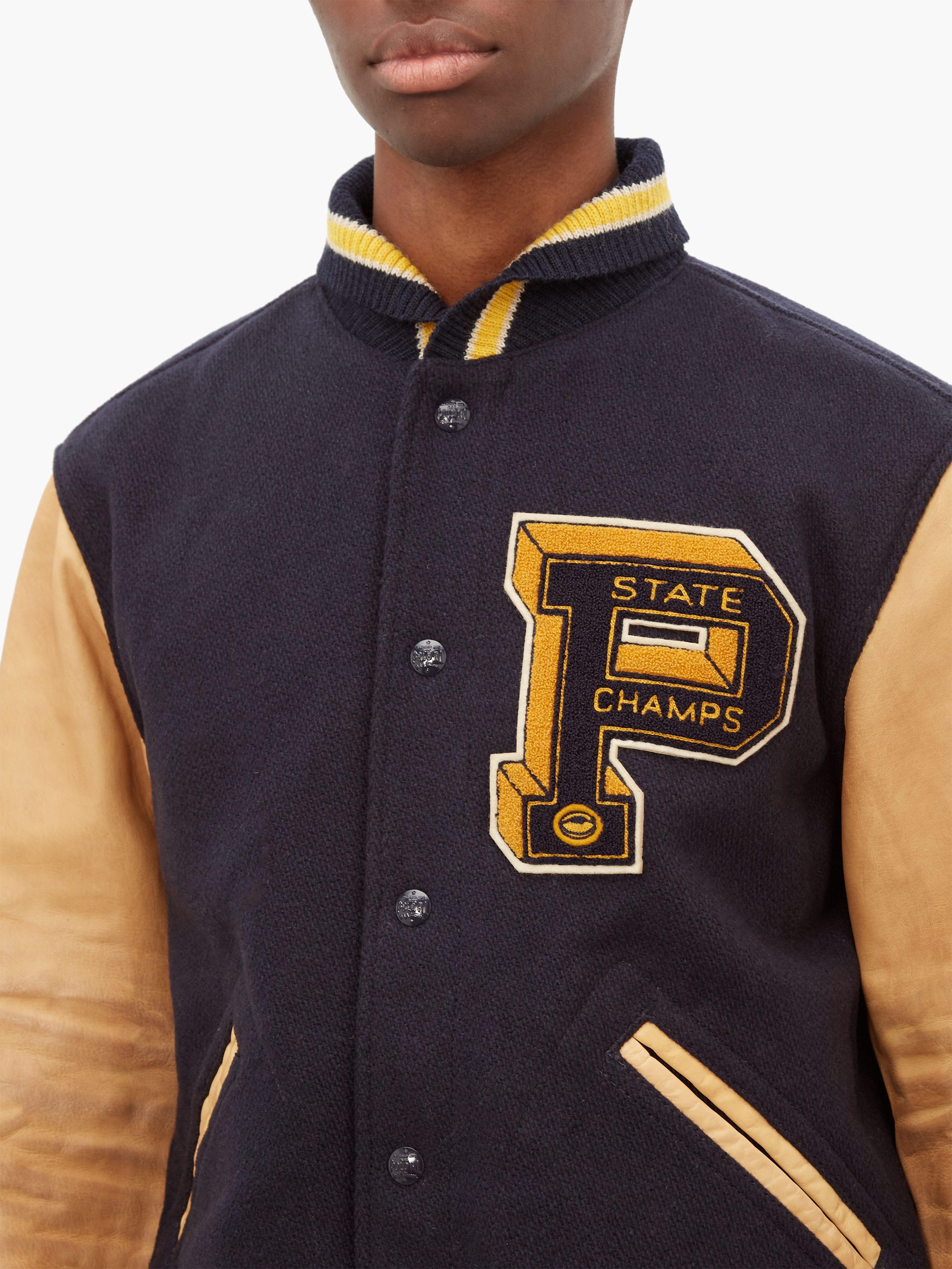 polo wool blend letterman jacket