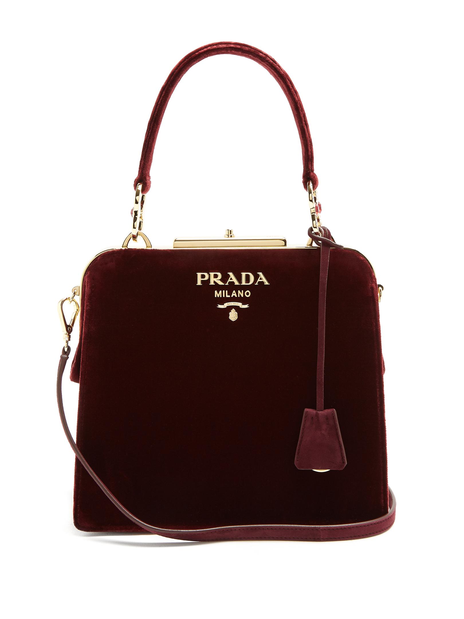 Prada Brown Velvet Handbag