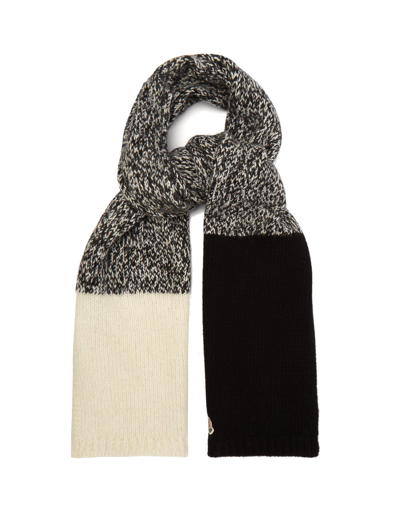 Moncler Denim Chunky Knit Scarf in Black - Lyst