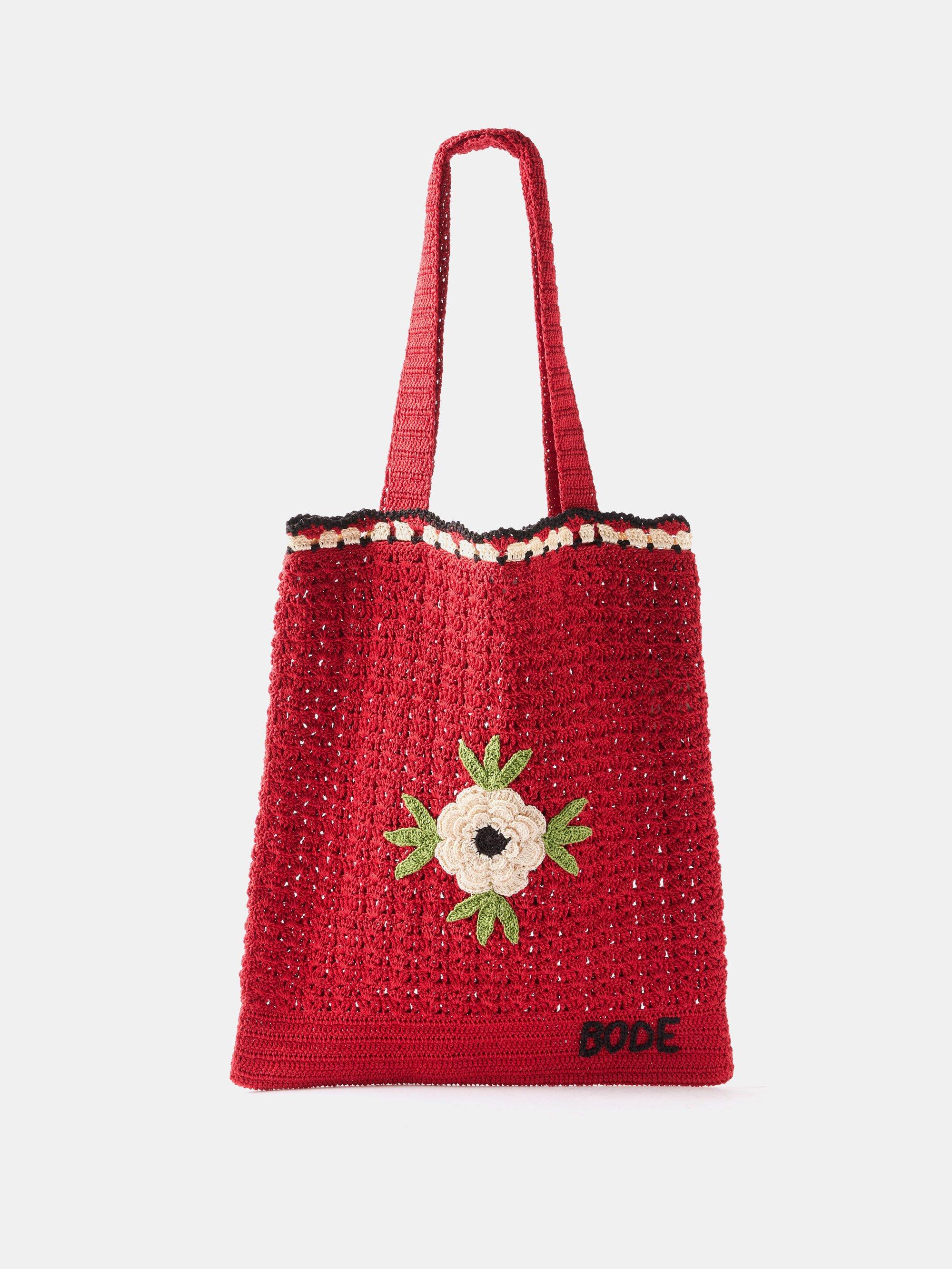 Village Stripe Crochet Tote Bag in Multicoloured - Bode