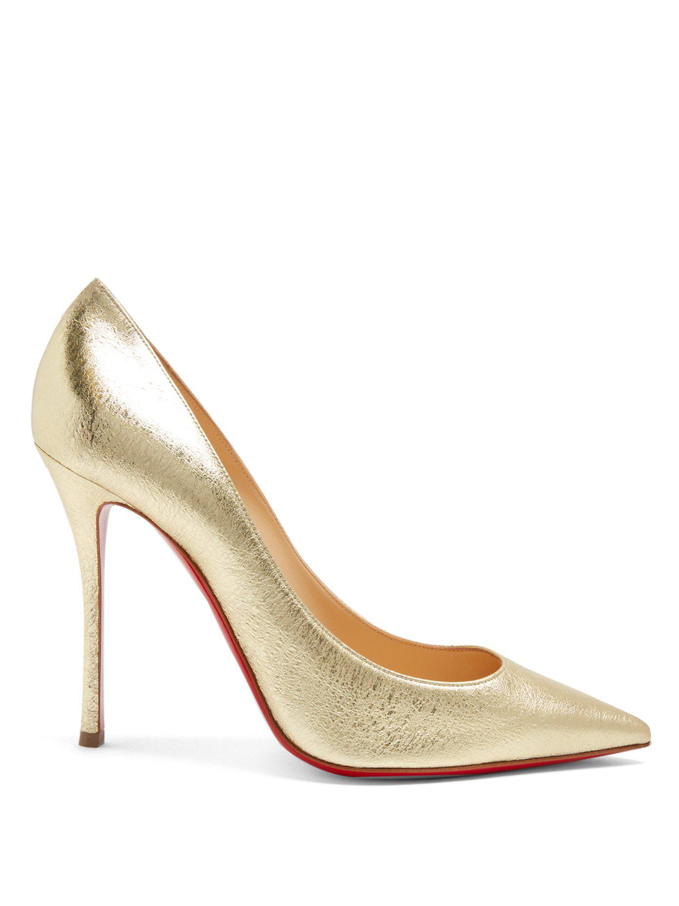 Christian Louboutin Decoltish Leather Pumps in Gold (Metallic) | Lyst ...
