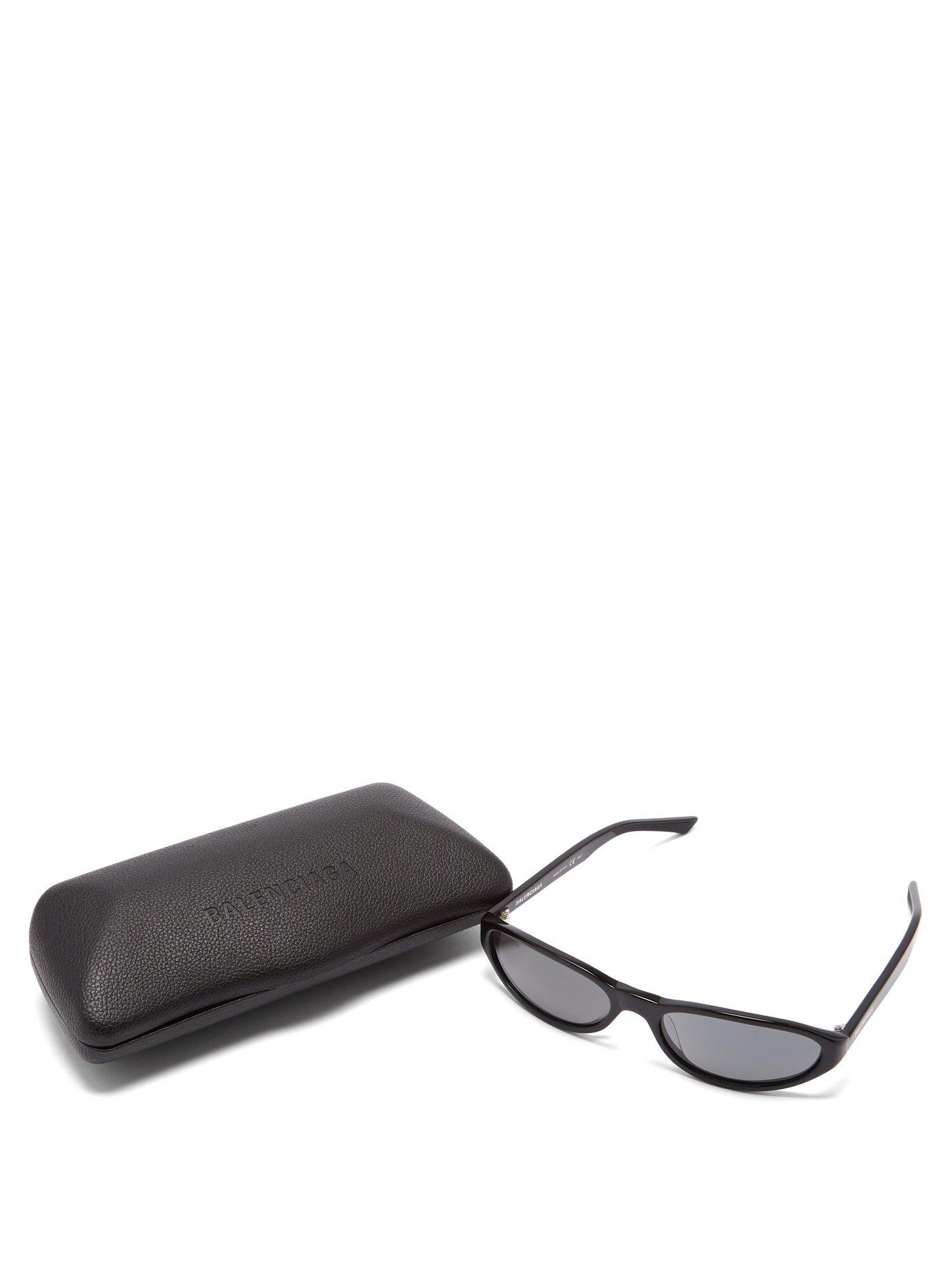 Balenciaga Neo Oval Acetate Sunglasses in Black for Men Lyst