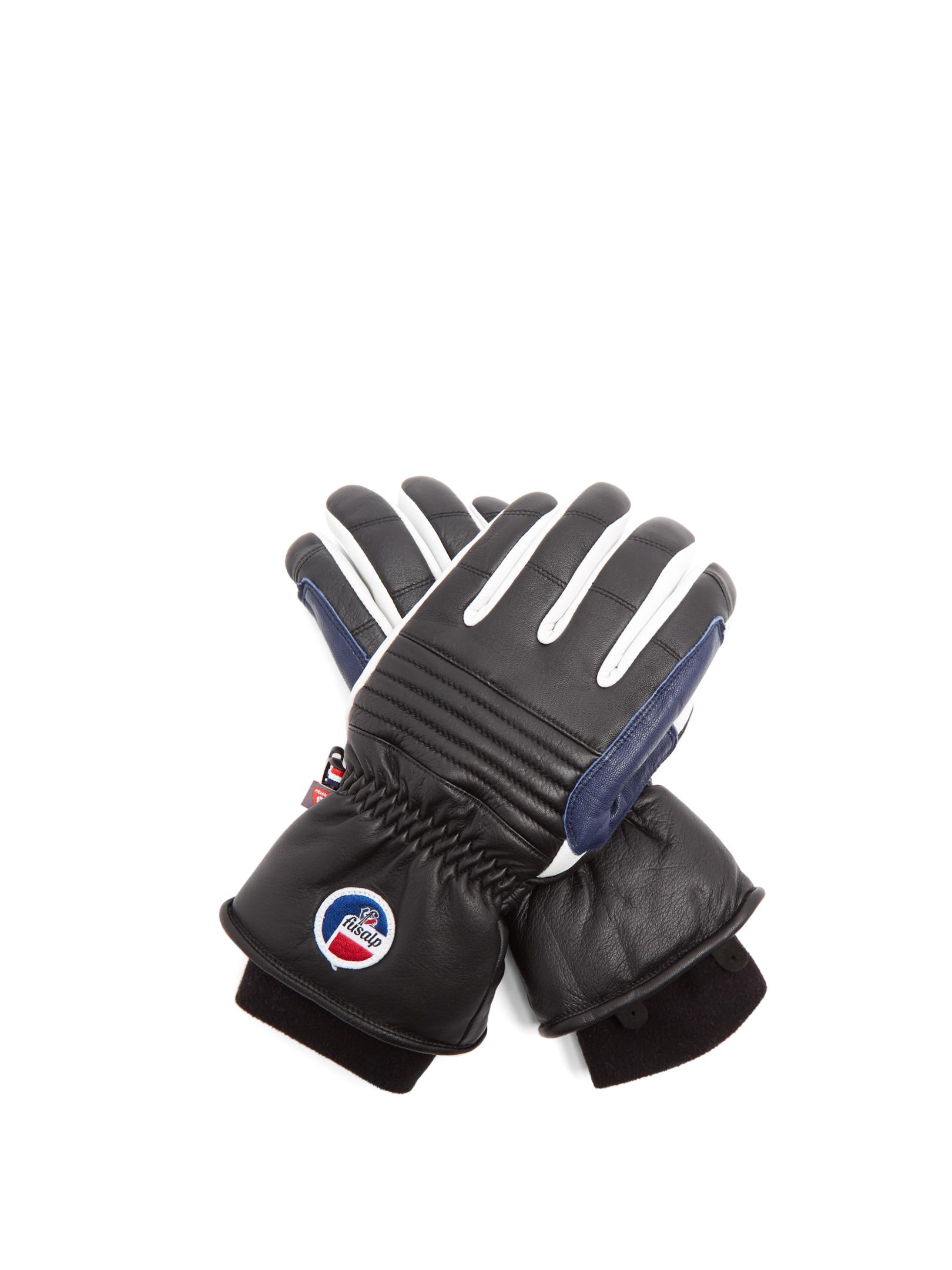 Download Fusalp Askel Leather Ski Gloves in Black for Men - Lyst