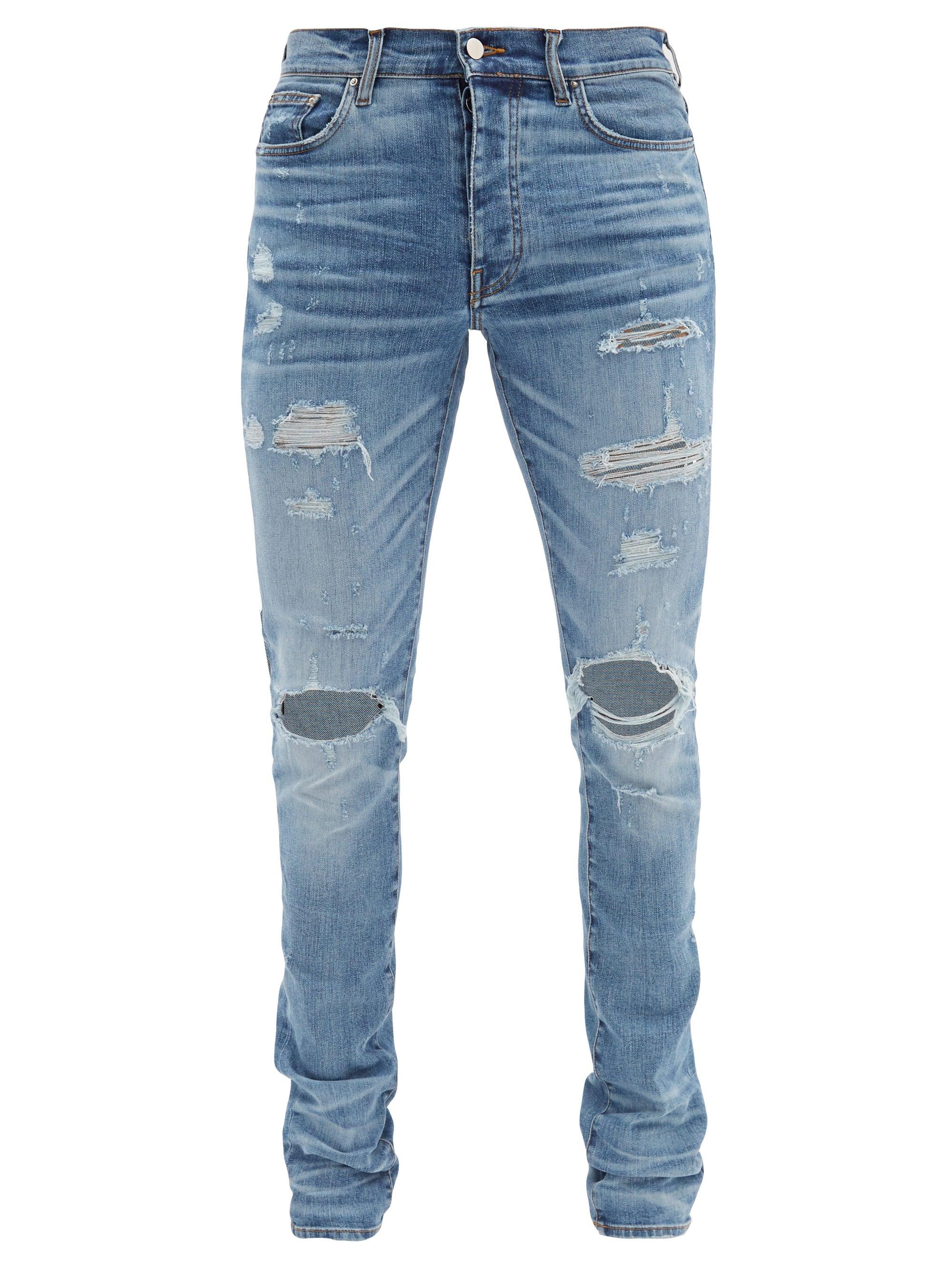 Amiri Denim Thrasher Plus Distressed Slim-leg Jeans in Blue for Men - Lyst