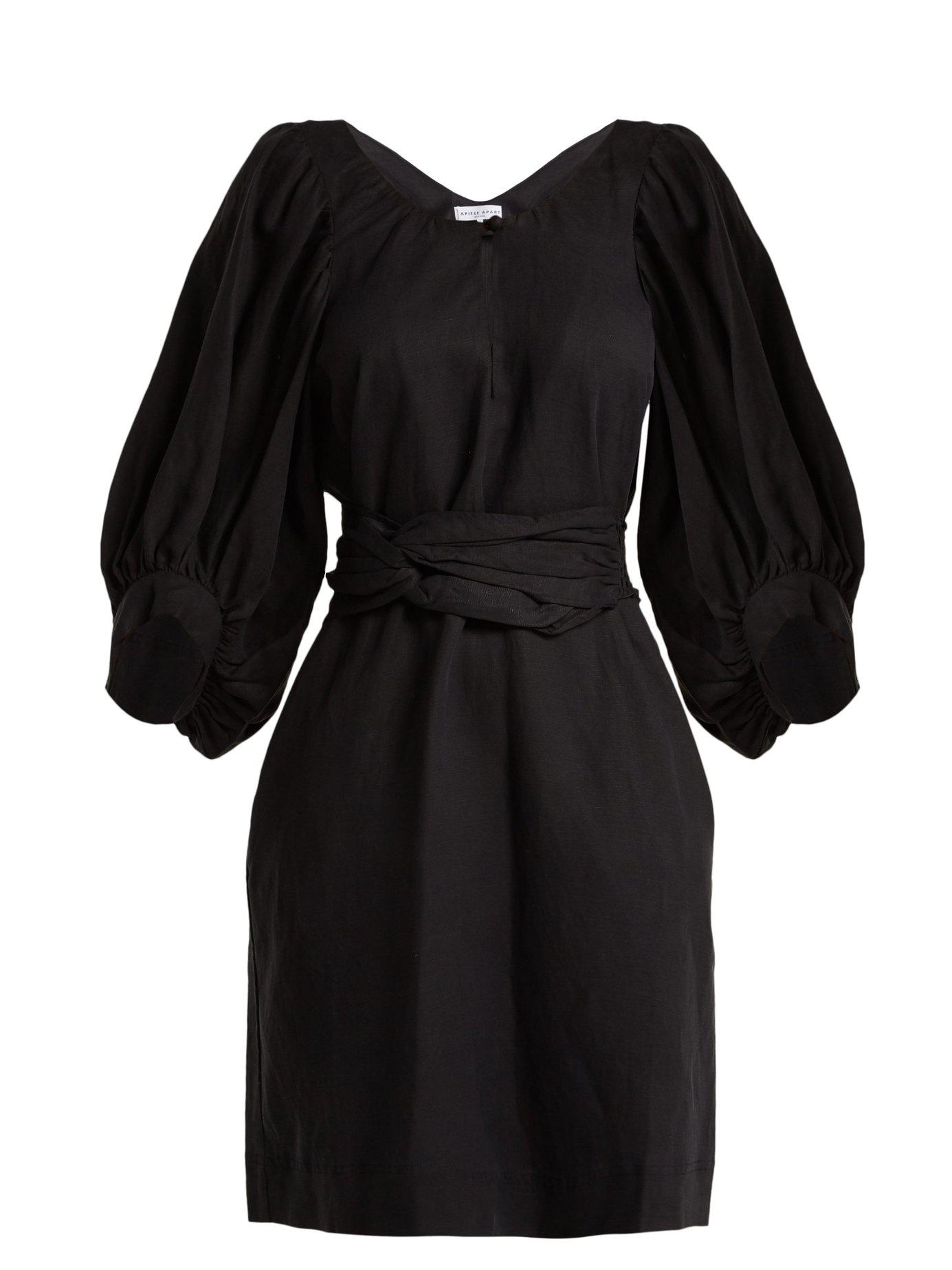 Apiece Apart Odesa Linen Blend Dress in Black - Lyst