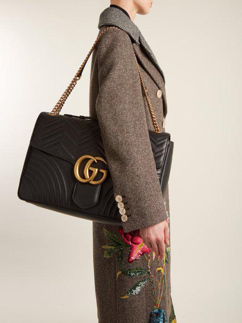 Gucci Gg Marmont Maxi Quilted-leather Shoulder Bag in Black | Lyst
