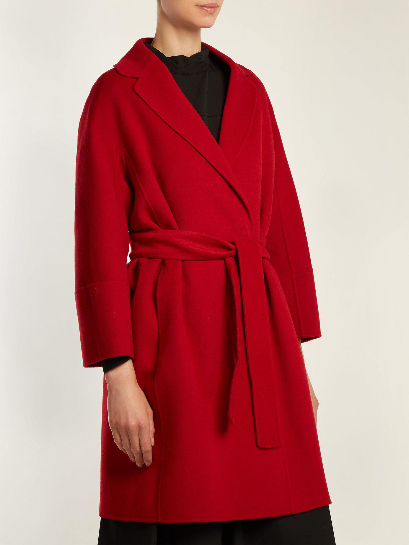 Max Mara Arona Wool Coat in Red - Lyst