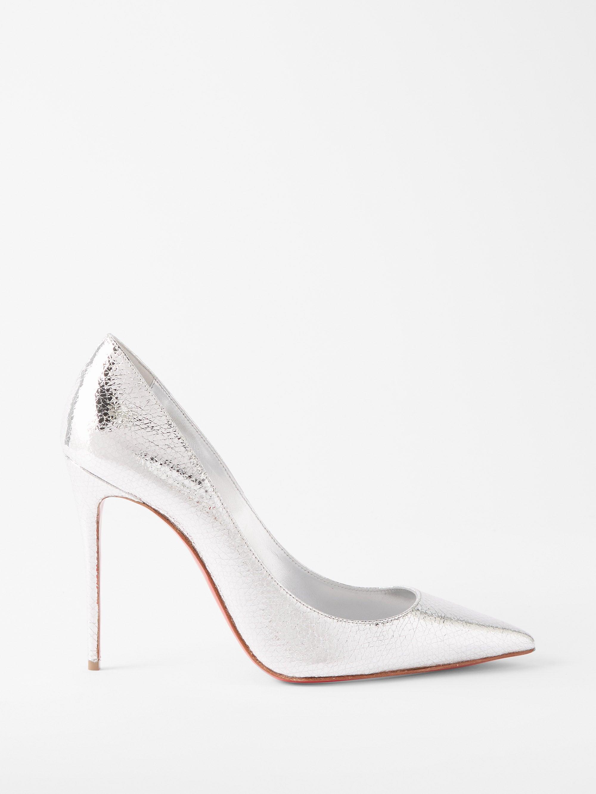 Christian Louboutin So Kate 100 Crinkled Metallic-leather Pumps in ...