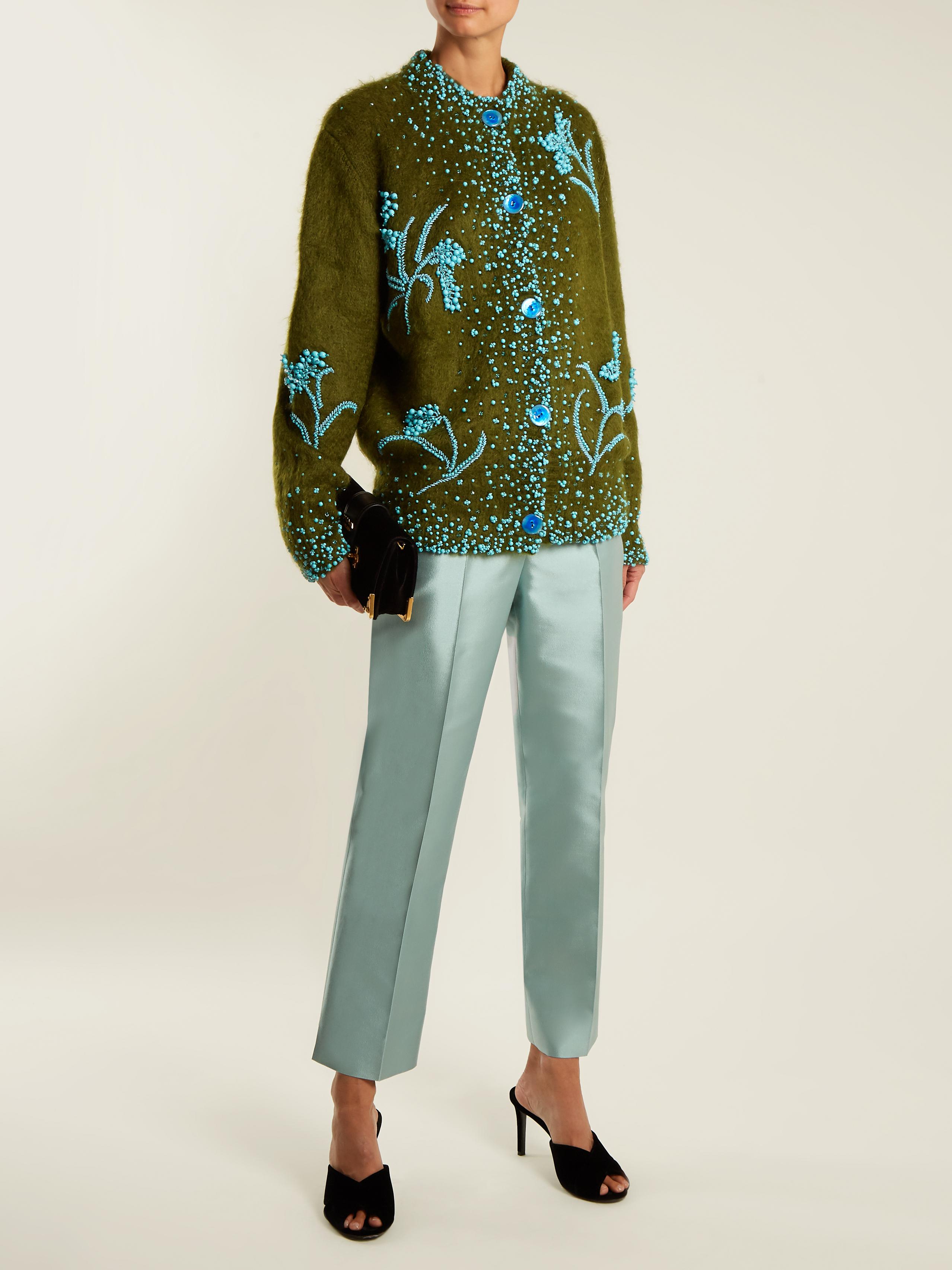 Prada Silk Bead-embellished Mohair 