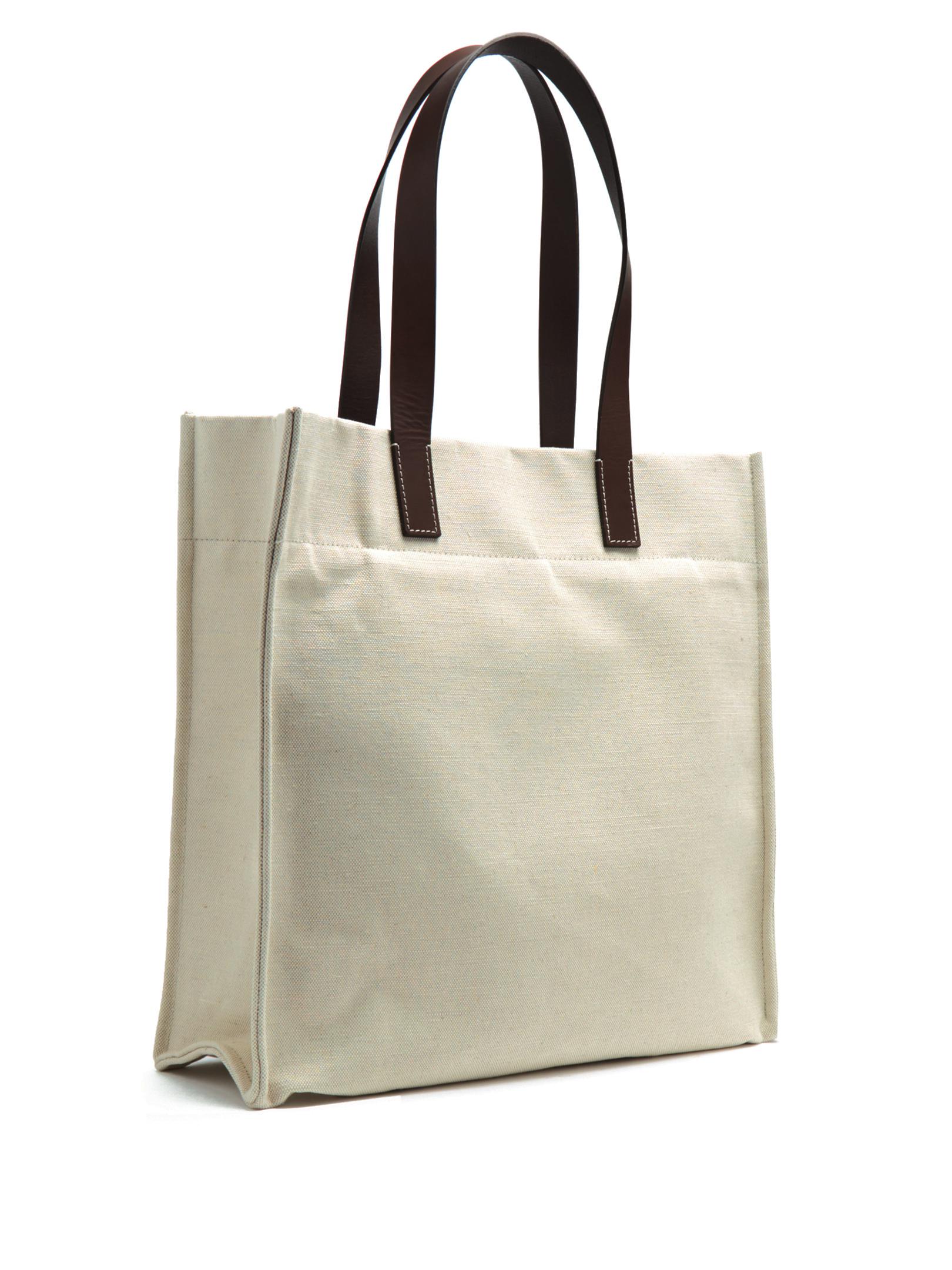Frescobol Carioca Leather-handle Linen-canvas Tote in Natural for Men | Lyst