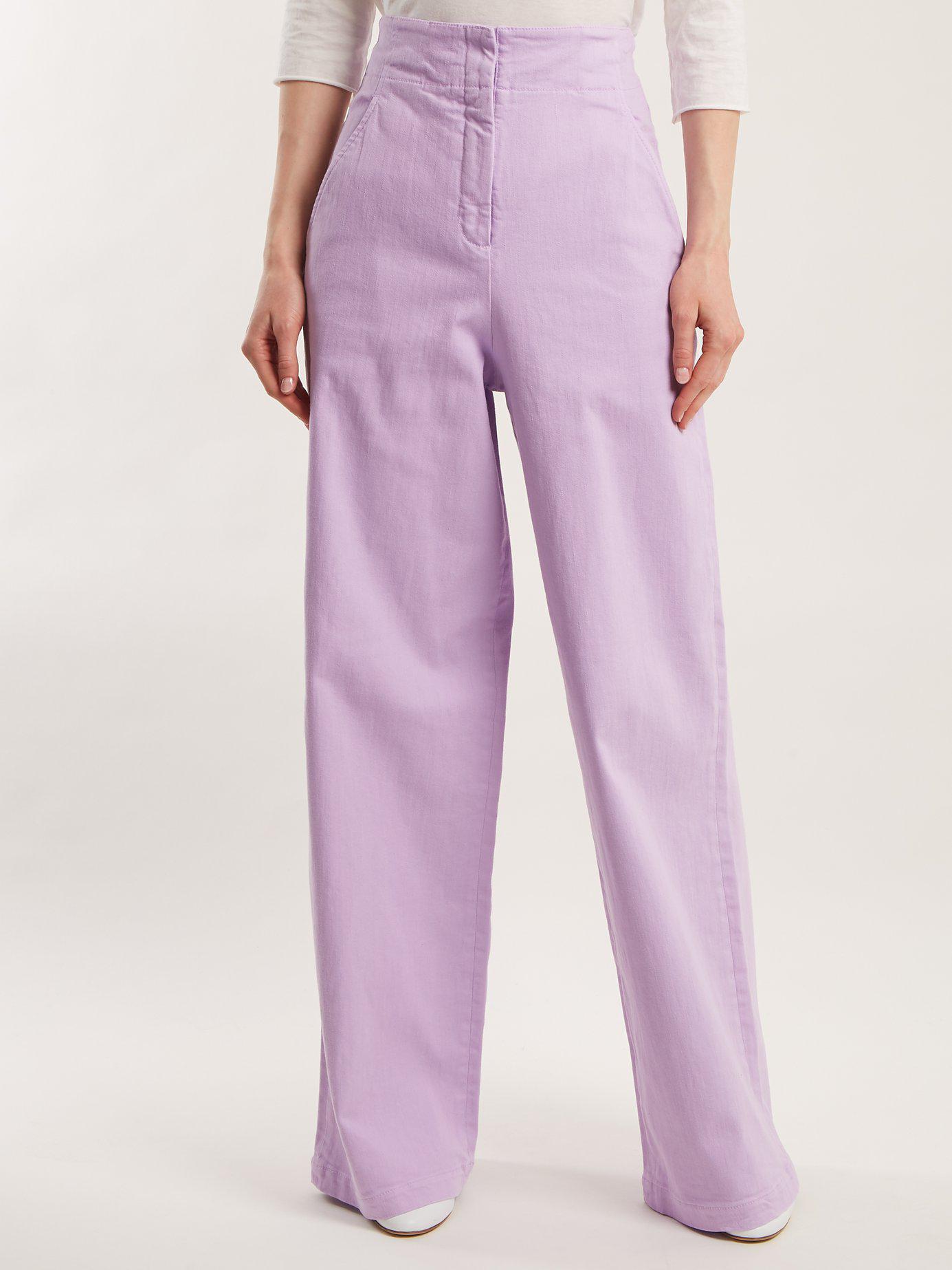 purple wide leg jeans