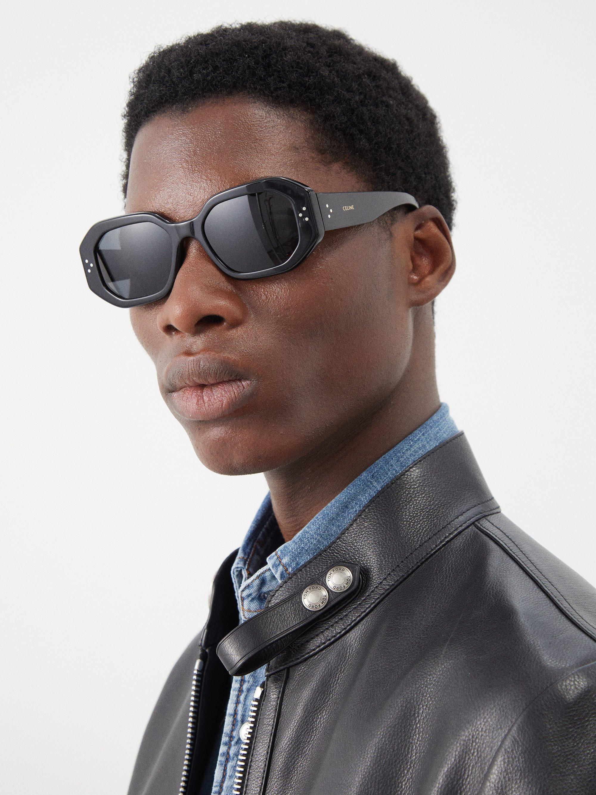 Oval acetate sunglasses hot sale