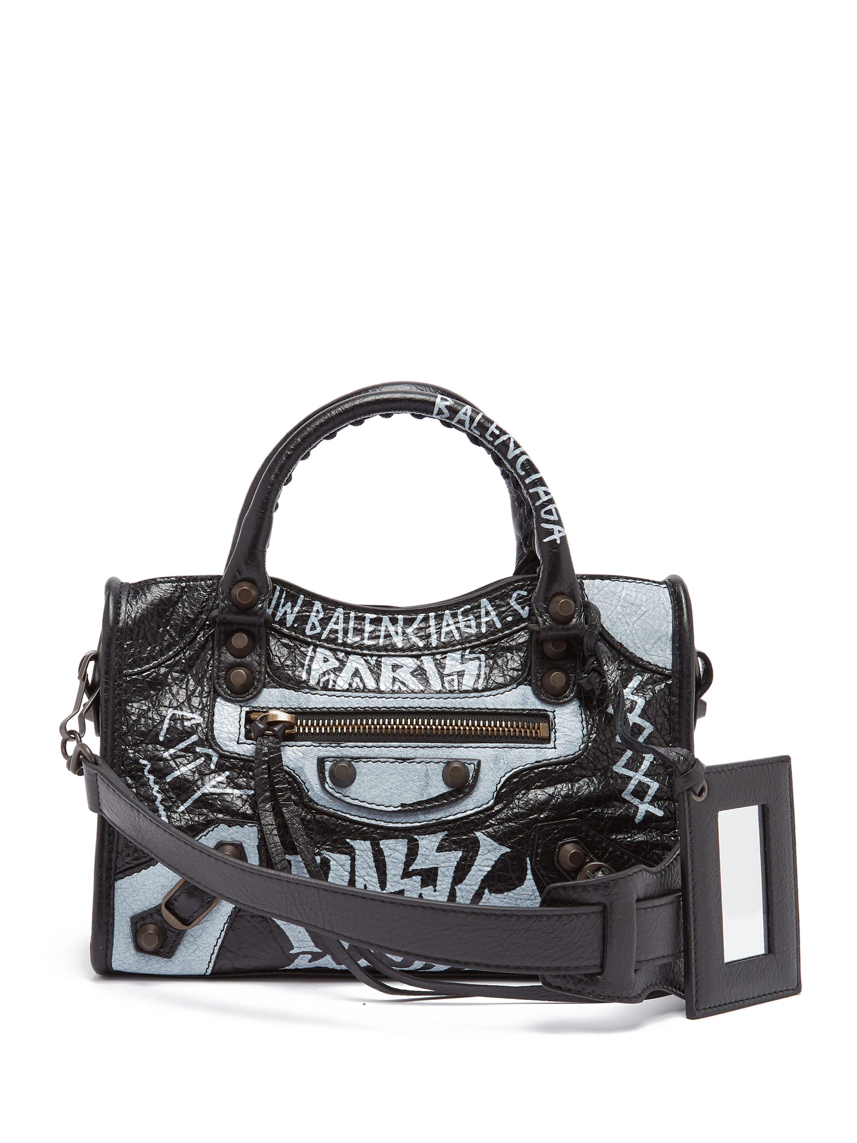 Balenciaga Classic City Mini Graffiti Bag in Black Lyst UK