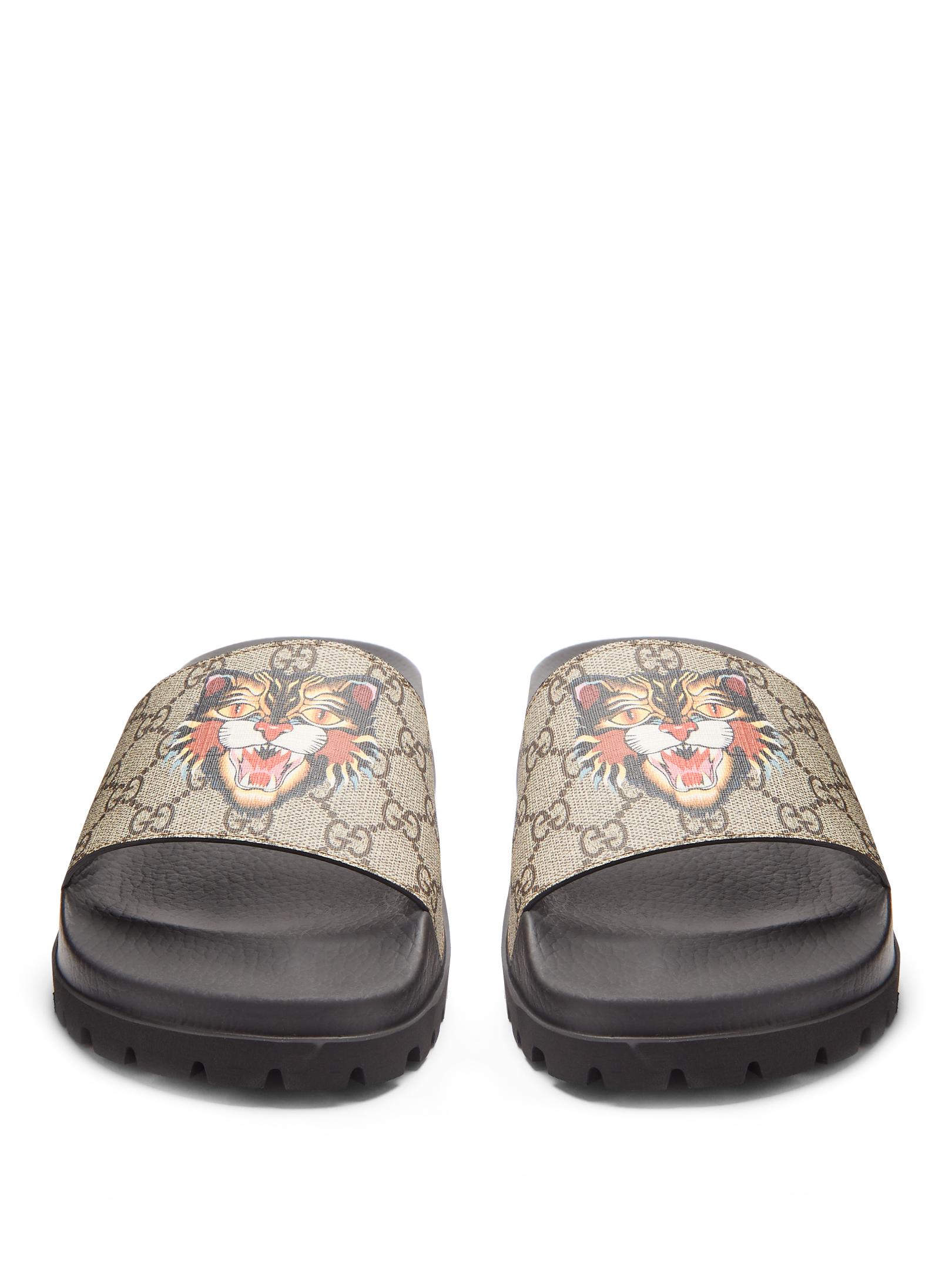 angry cat gucci slides