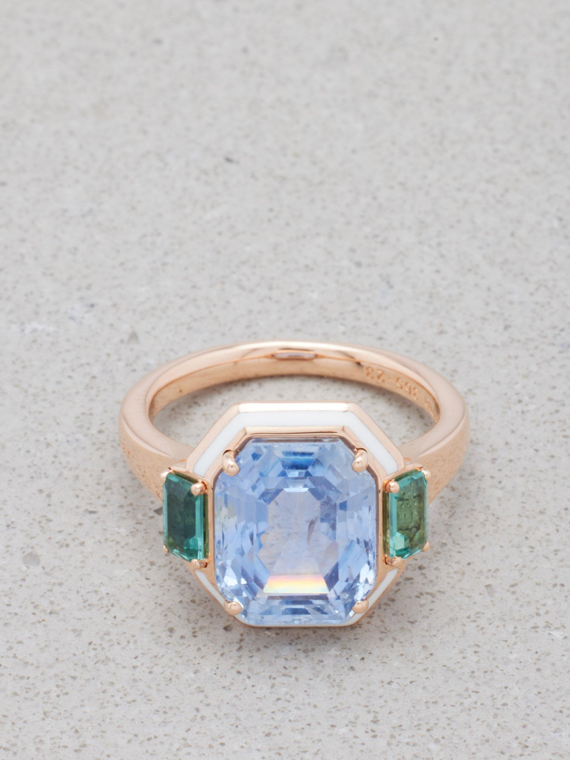 Selim Mouzannar Gemma Sapphire Tourmaline 18kt Rose gold Ring