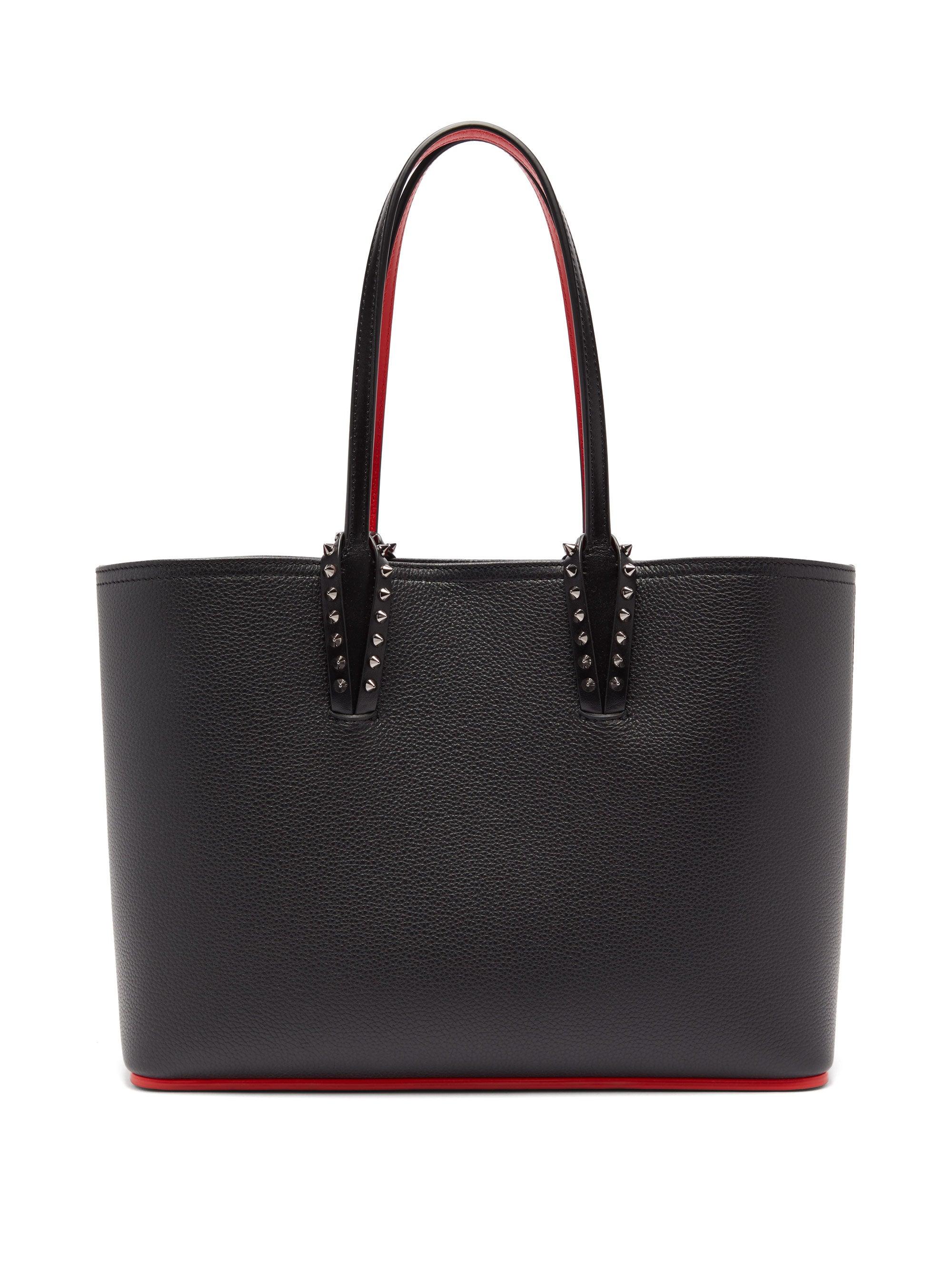Christian Louboutin Cabata Small Spike-embellished Leather Tote Bag in ...