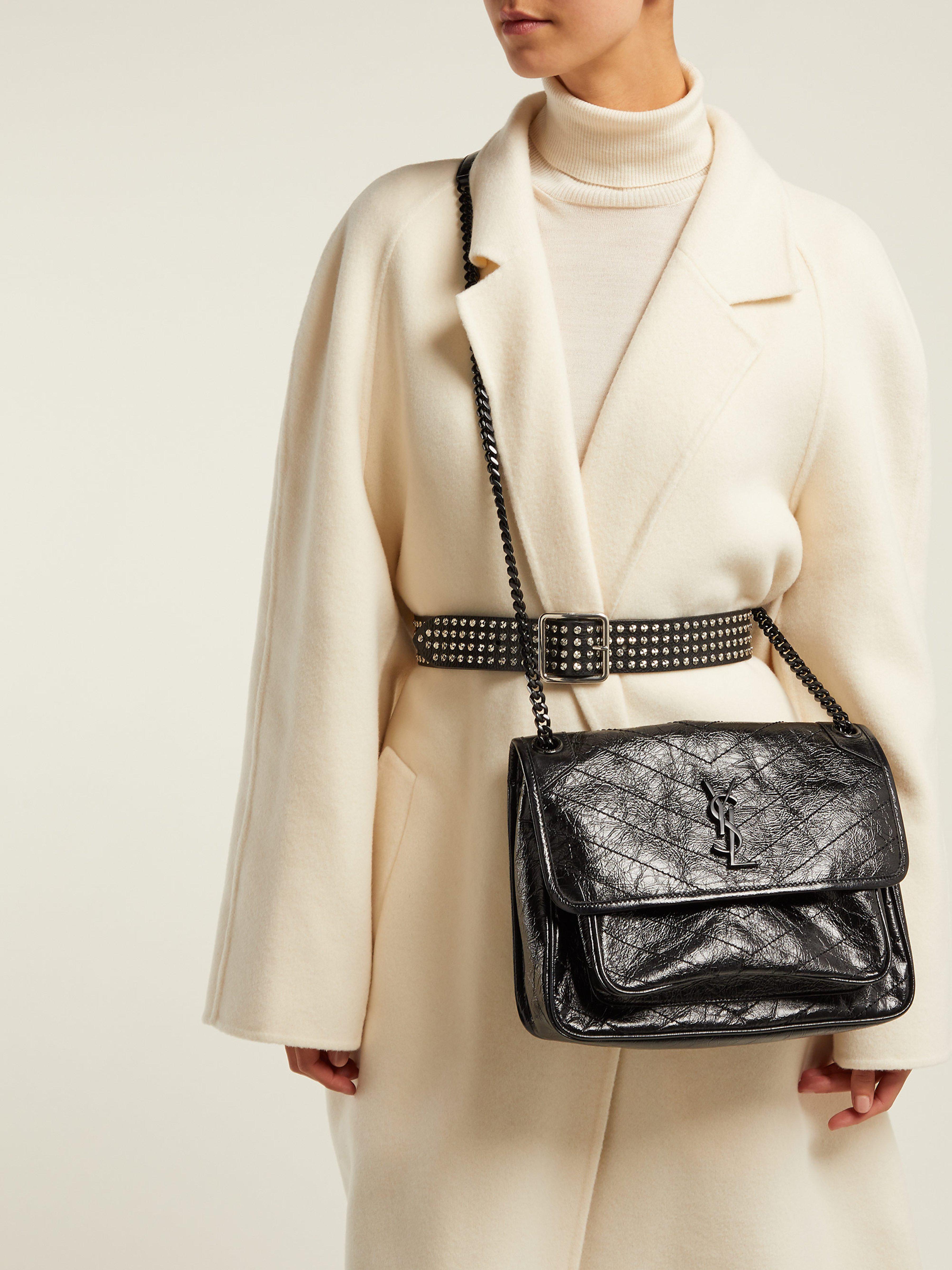 Saint Laurent Niki Medium Leather Shoulder Bag in Black - Lyst