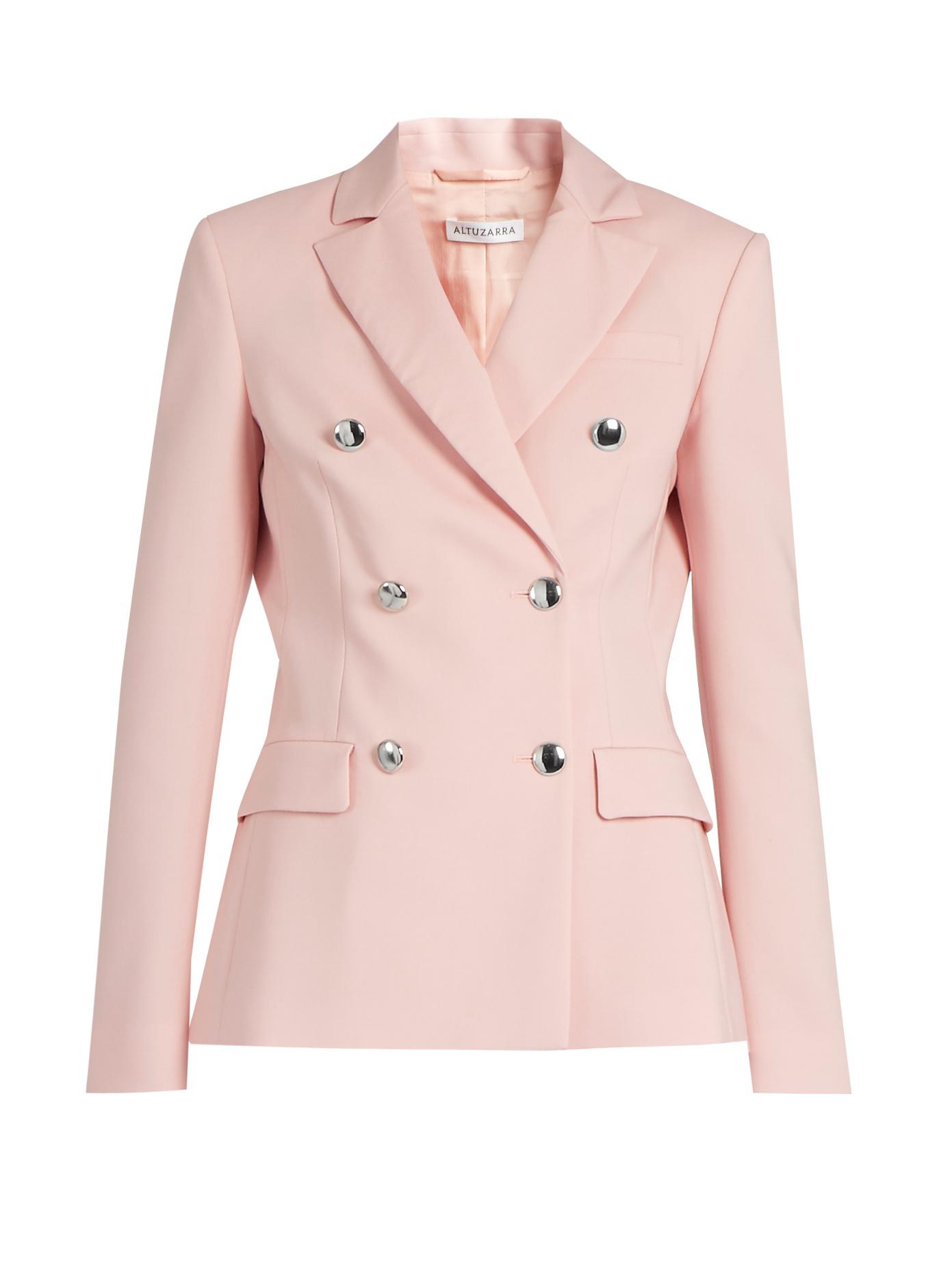 light pink double breasted blazer