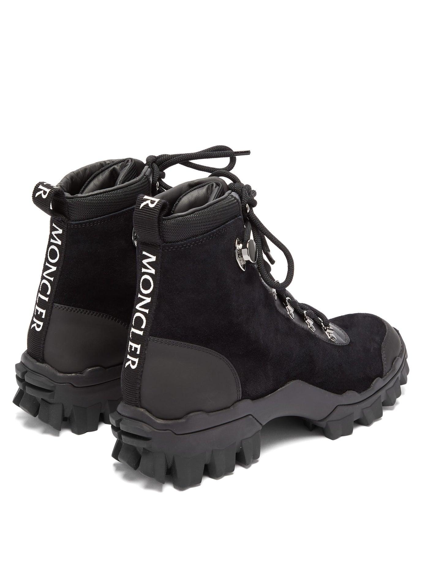 Moncler Helis Suede Ankle Boots in Black - Lyst