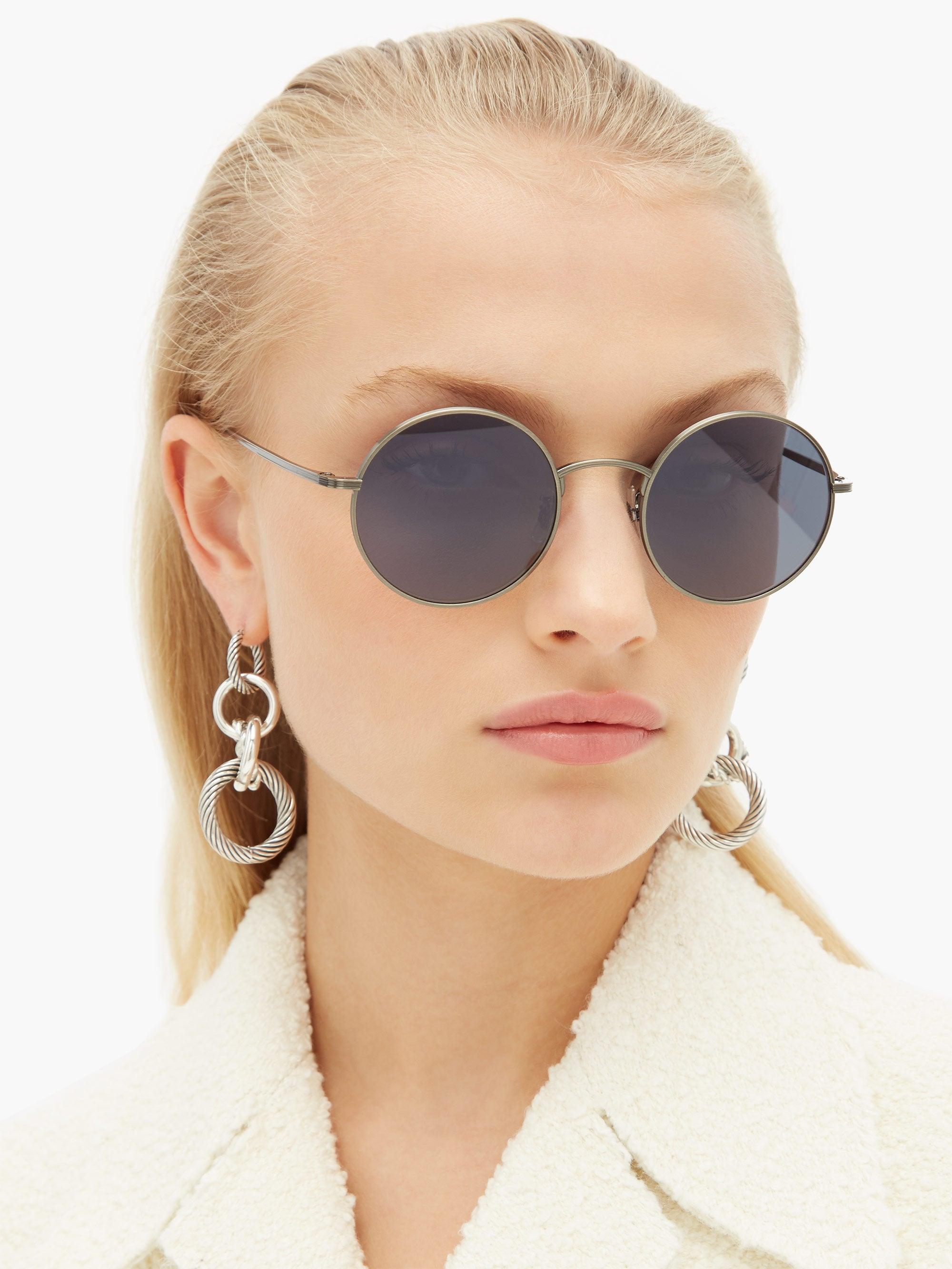 The Row X Oliver Peoples After Midnight Metal Sunglasses in Blue
