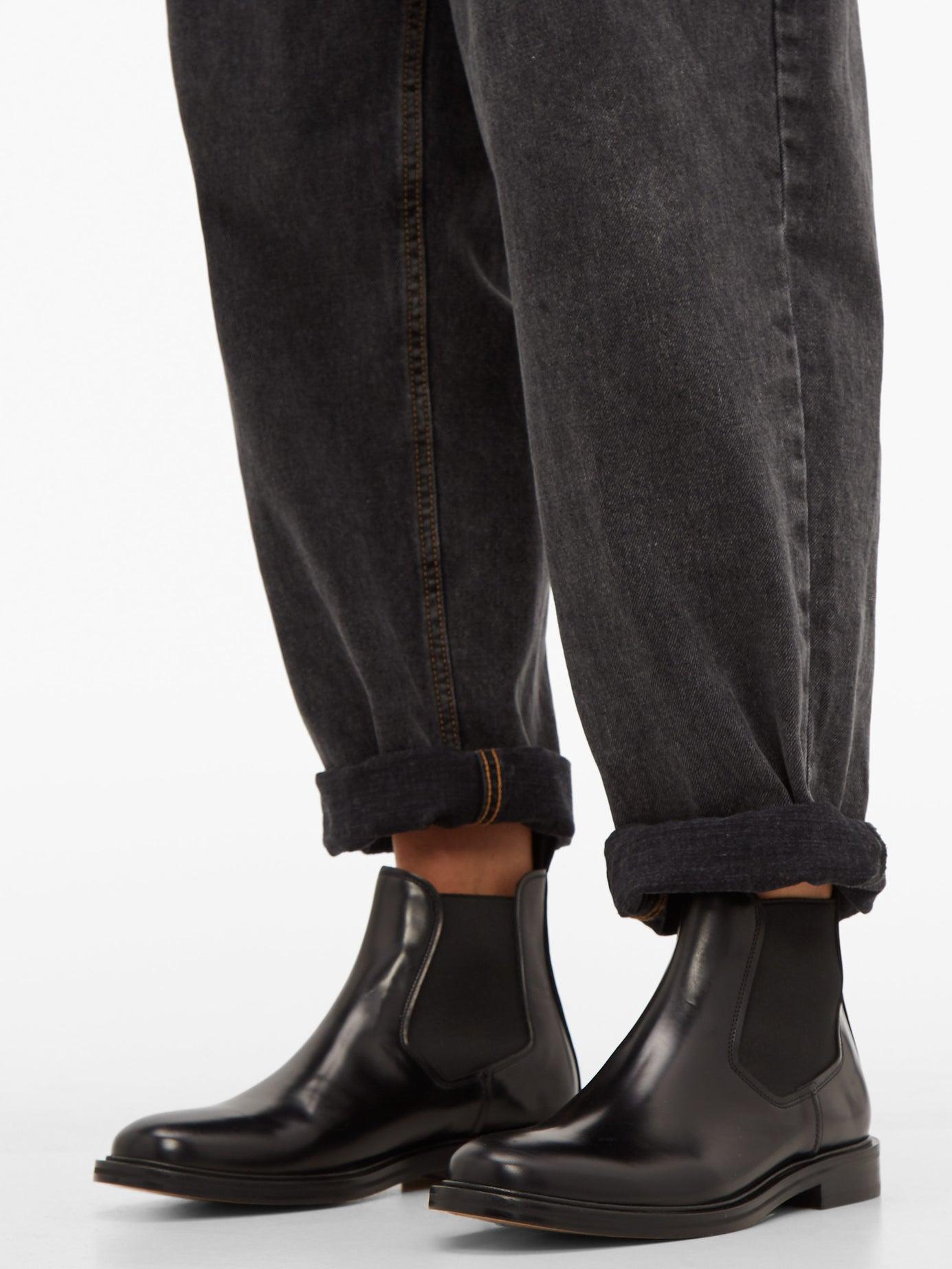 A.P.C. Leather Chelsea Boots in Black |